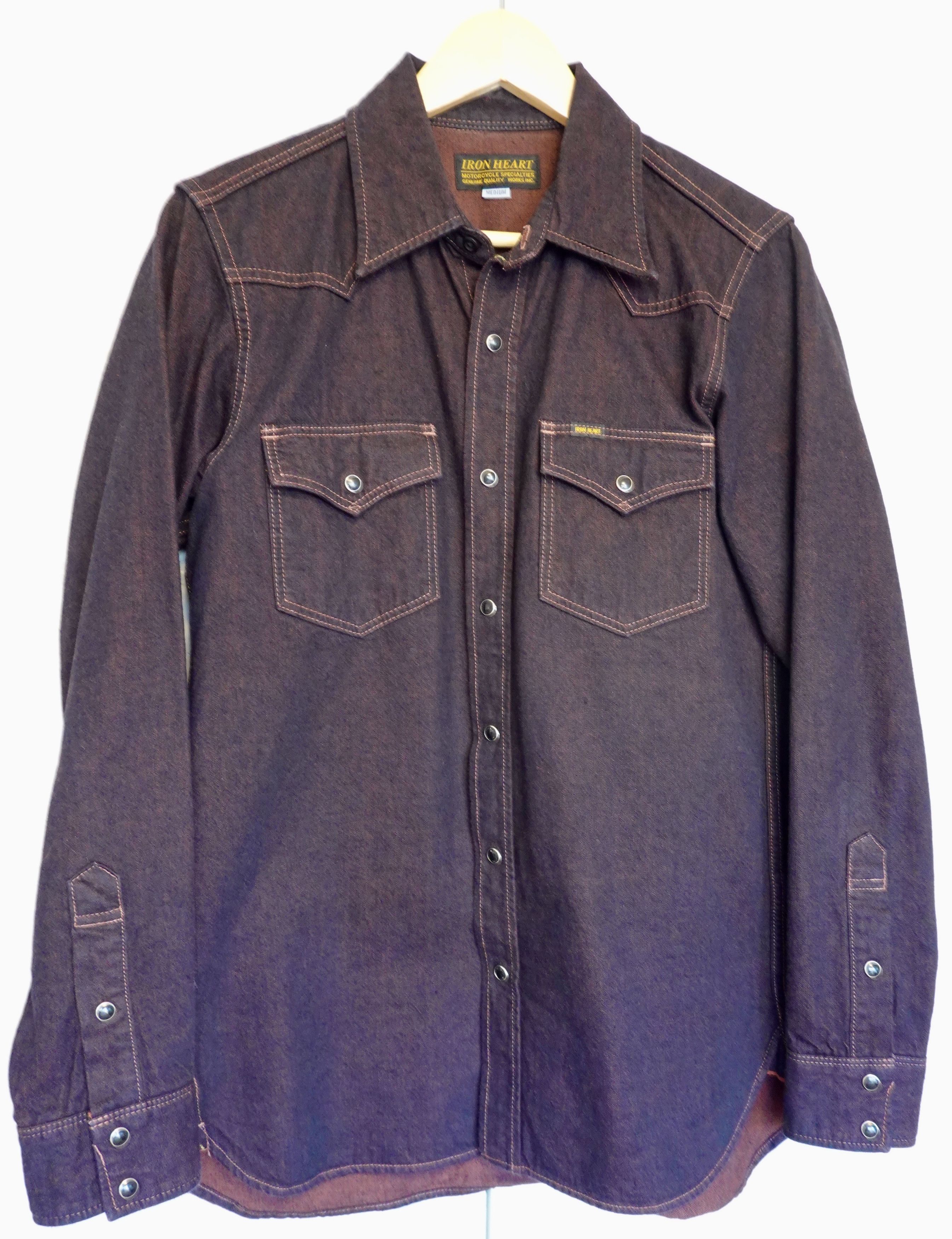 10oz Selvedge Denim Western Shirt - Indigo Overdyed Red
