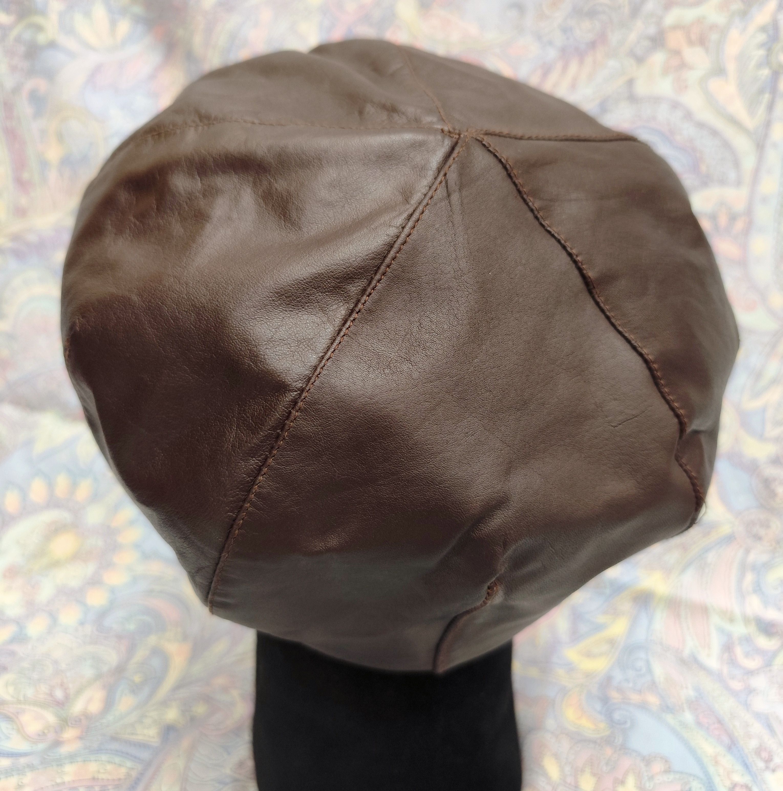 Japanese Brand Alps Kawamura Newsboy Leather Hat Size ONE SIZE - 3 Thumbnail