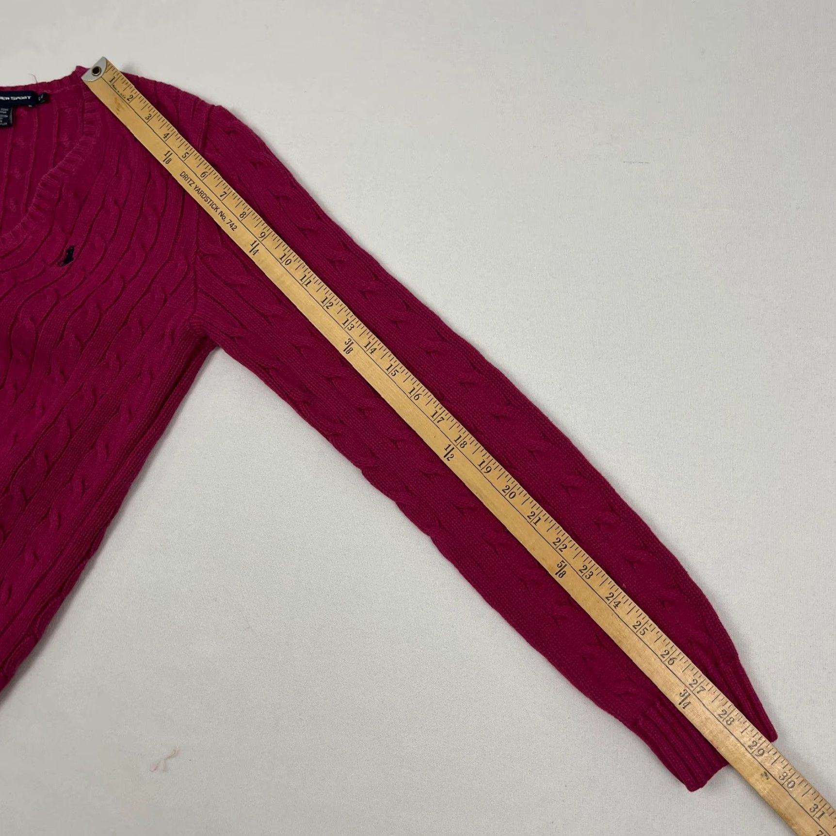Polo Ralph Lauren VINTAGE Ralph Lauren Sport Sweater Womens L Pink Cable Knit Jumper Preppy Academia Size L / US 10 / IT 46 - 6 Thumbnail