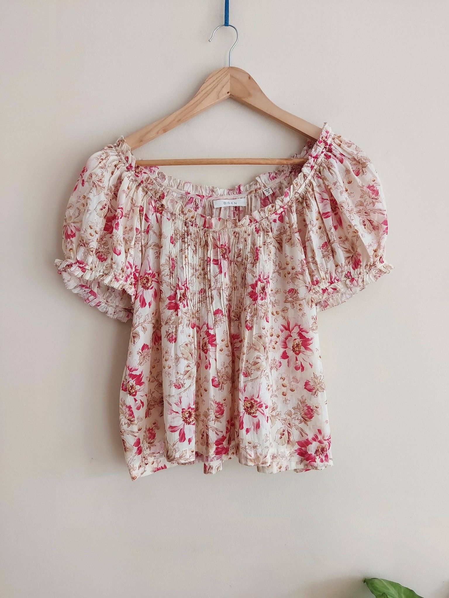 DOEN DOEN Frederica Floral Pleated Organic Cotton Top M Size M / US 6-8 / IT 42-44 - 8 Thumbnail