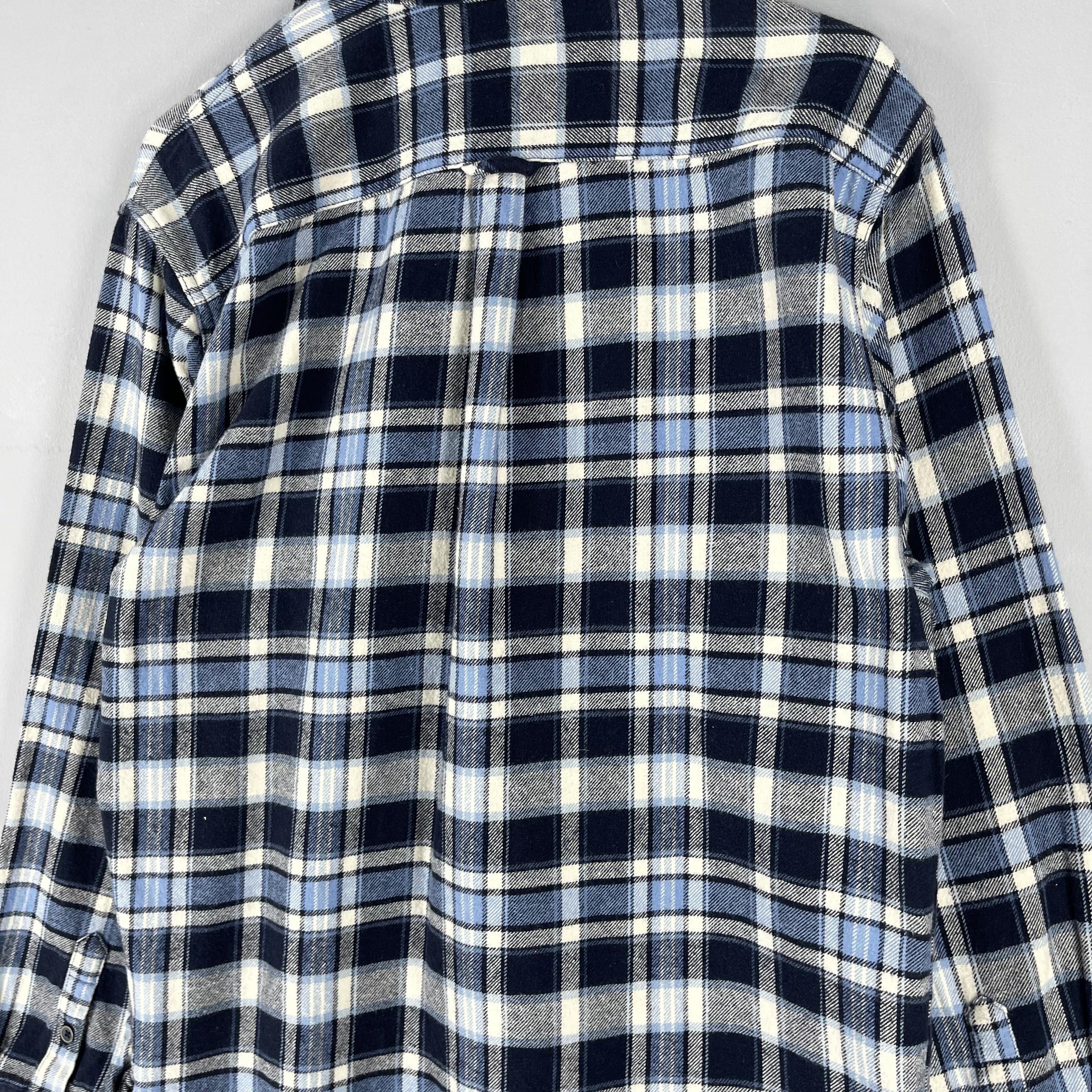 Flannel Jachs Checkered Blue Tartan Double Pocket Minimalist Flannel Size US L / EU 52-54 / 3 - 9 Thumbnail