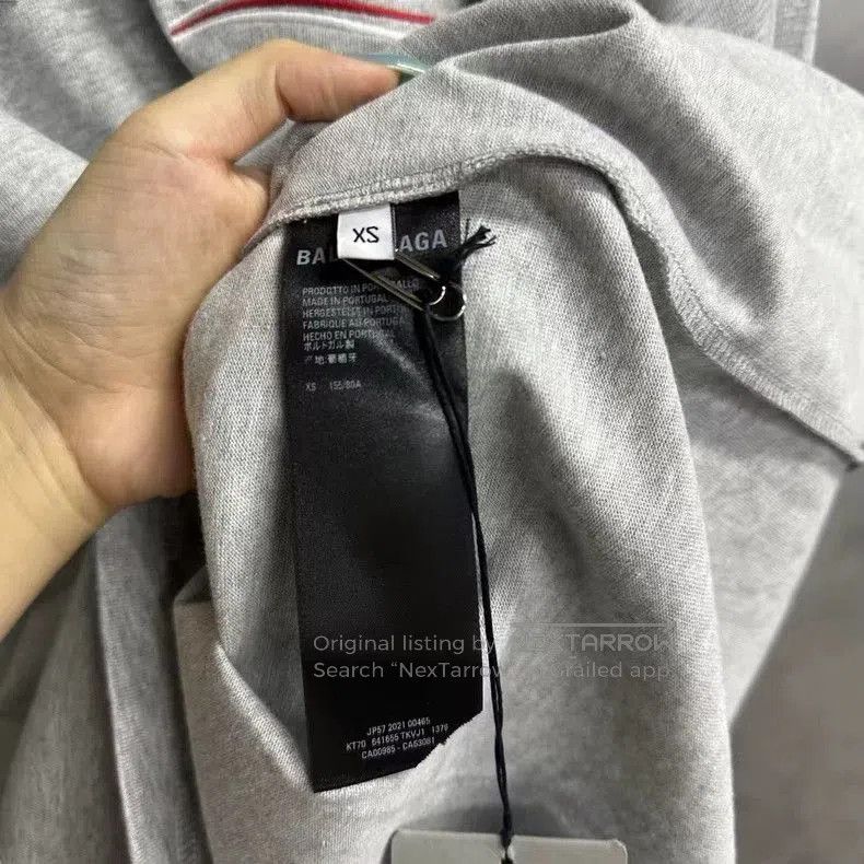 Balenciaga Balenciaga Gray Logo Print Short Sleeve T. Size US XS / EU 42 / 0 - 4 Thumbnail