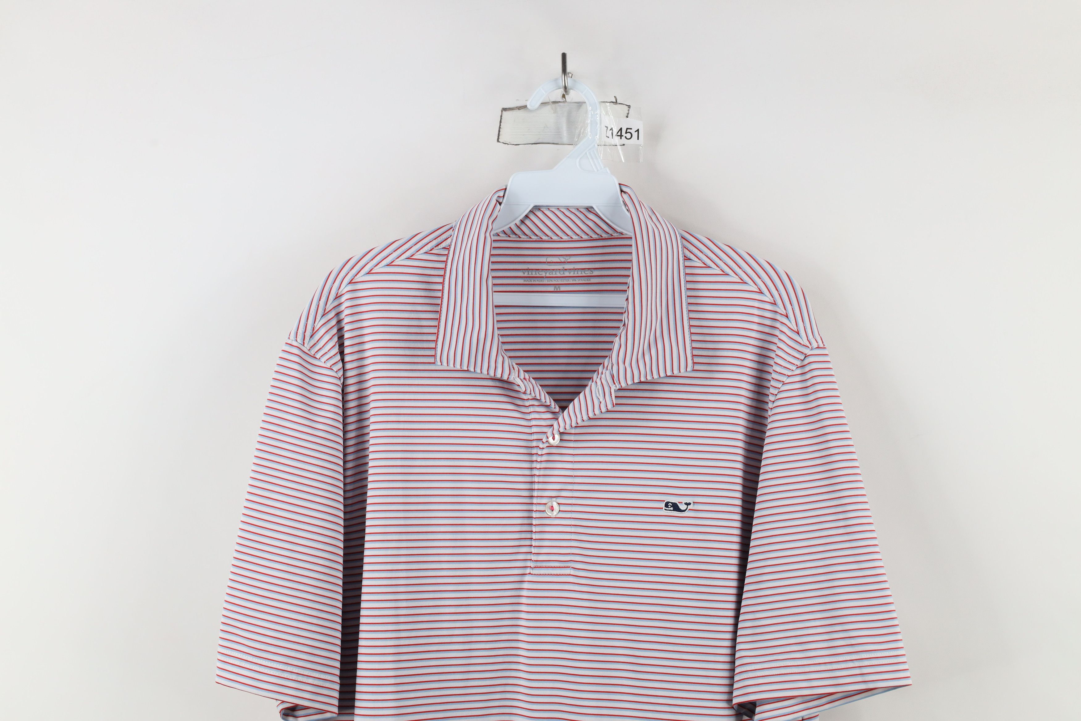 Vineyard Vines × Vintage Vineyard Vines Tech Striped Whale Logo Collared Golf Polo Size US M / EU 48-50 / 2 - 2 Thumbnail