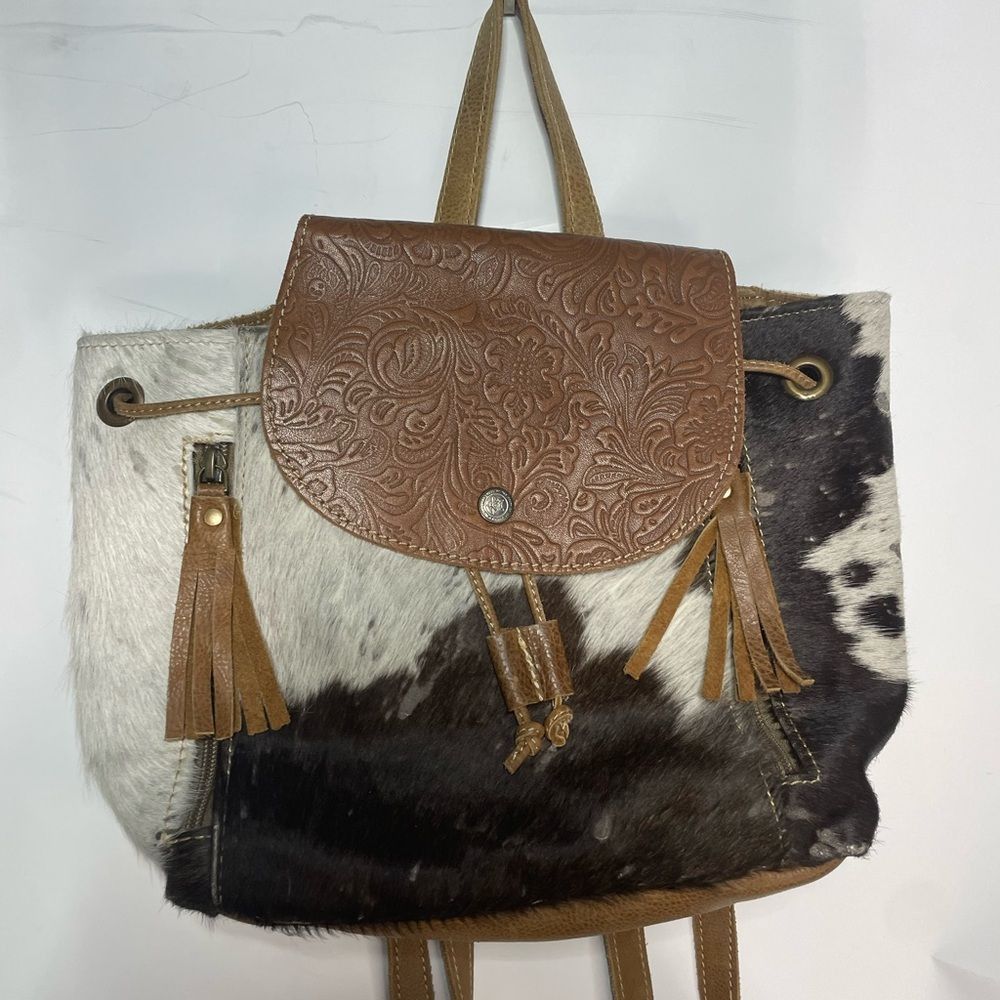 Other Myra Upcycled Cowhide & Leather Must Have Backpack Bag Size ONE SIZE - 3 Thumbnail