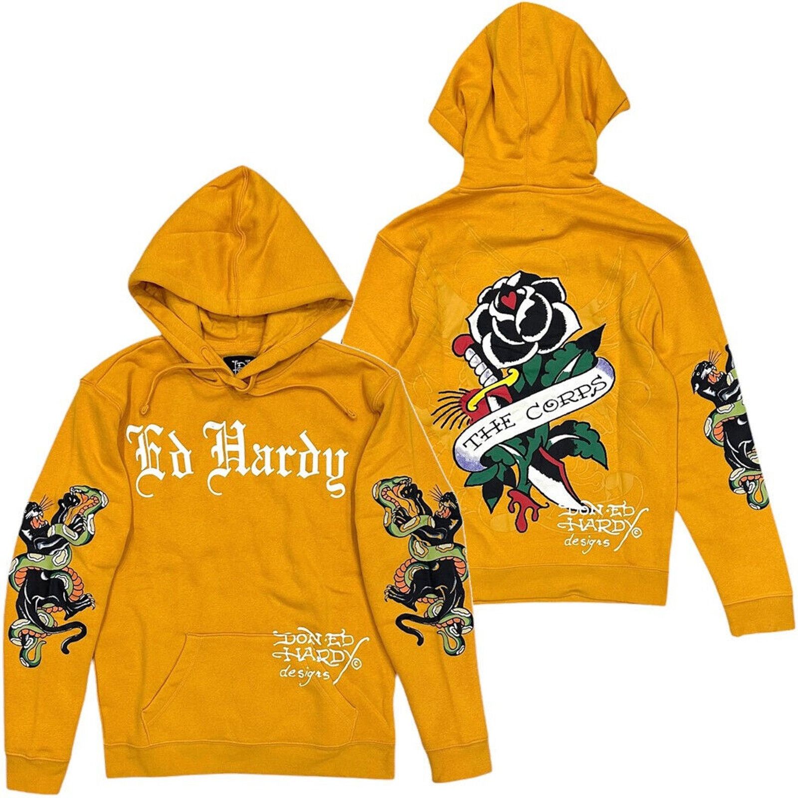Ed Hardy Hoodie Panther Snake Fleece Pullover Sweatshirt