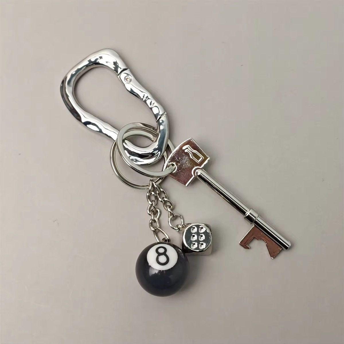 Other Black Billiard ball + lucky dice + bottle opener + Carabiner Size ONE SIZE - 2 Thumbnail