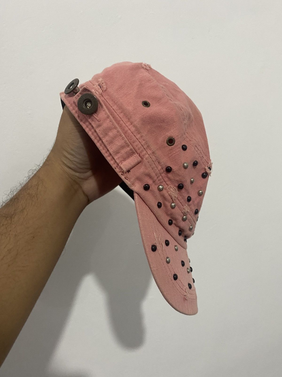 If Six Was Nine × Japanese Brand × Le Grande Bleu (L.G.B.) Pink Japanese Studed Vkei Cadet Hat Size ONE SIZE - 2 Thumbnail