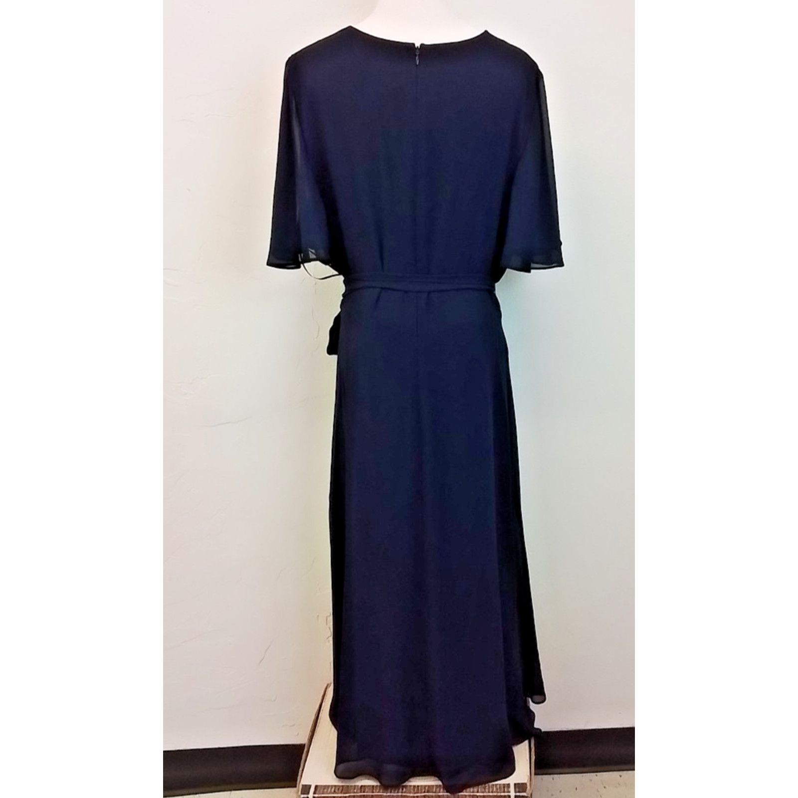 Lauren Ralph Lauren Lauren Ralph Lauren Dress Women's 18 Blue Chiffon W/ Tags Size XXL / US 16-18 / IT 52-54 - 3 Thumbnail