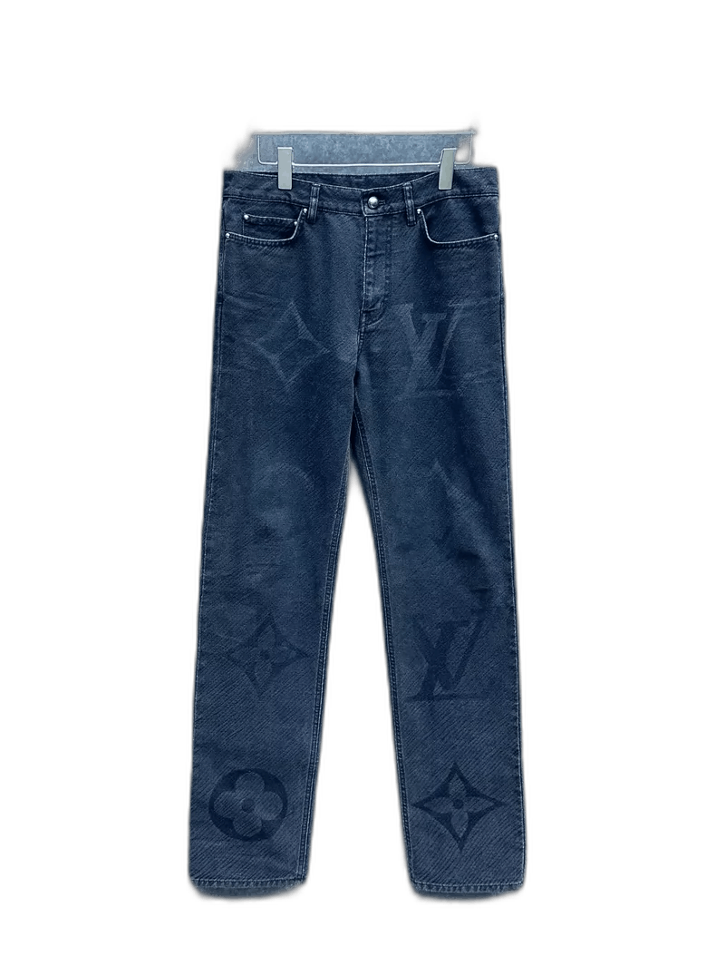 Louis Vuitton Louis Vuitton Black Gradient Logo Denim Pants Size US 30 / EU 46 - 1 Thumbnail