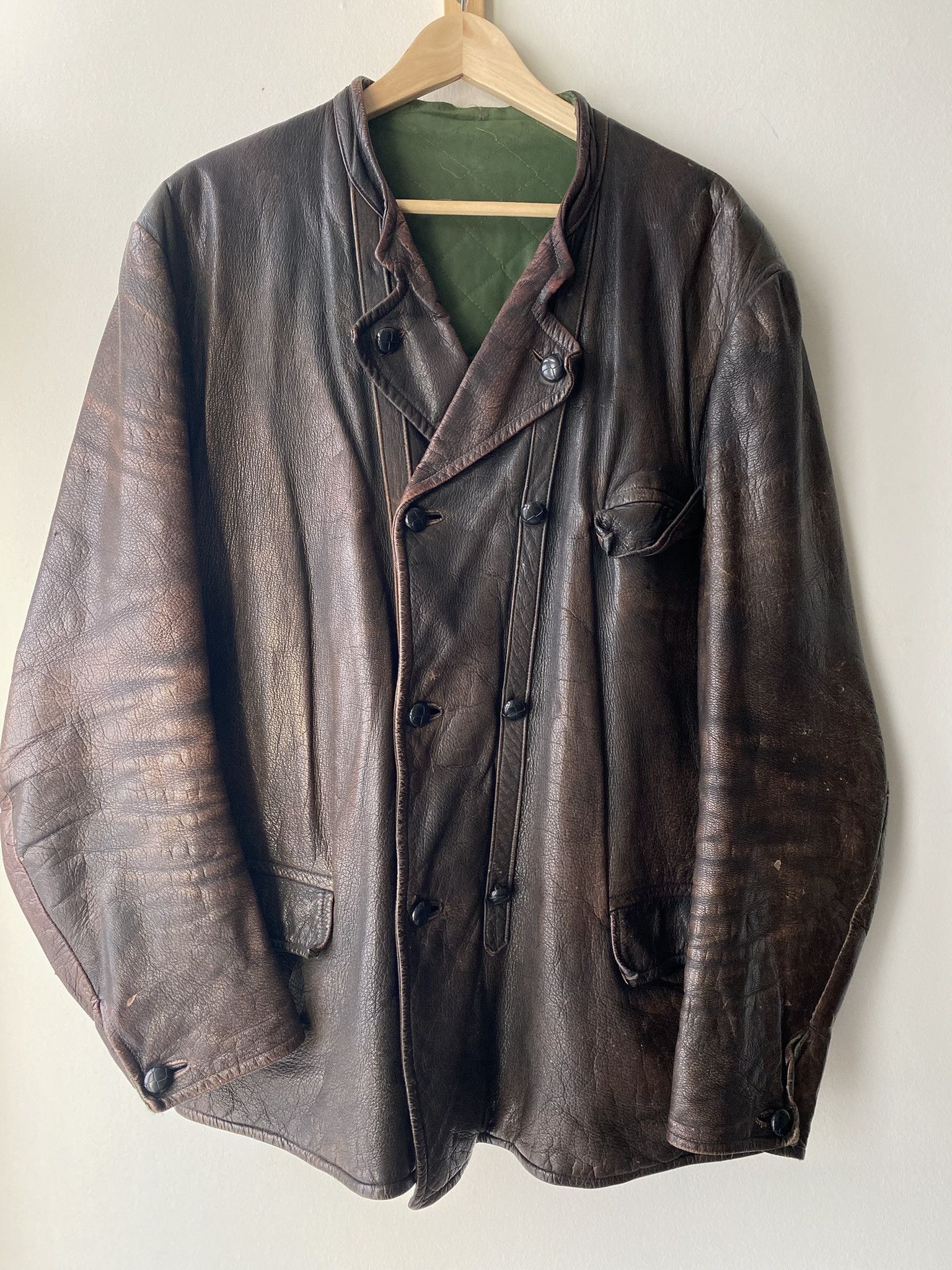 Vintage 1960s - Buckleback Leather Jacket - Made in Sweden Size US XL / EU 56 / 4 - 21 Thumbnail