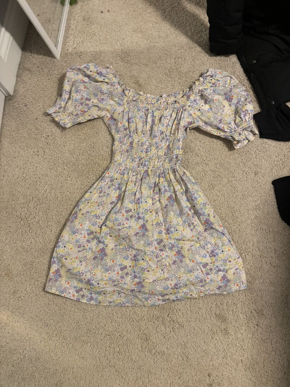 Levi's White floral mini dress Size L / US 10 / IT 46 - 1 Thumbnail