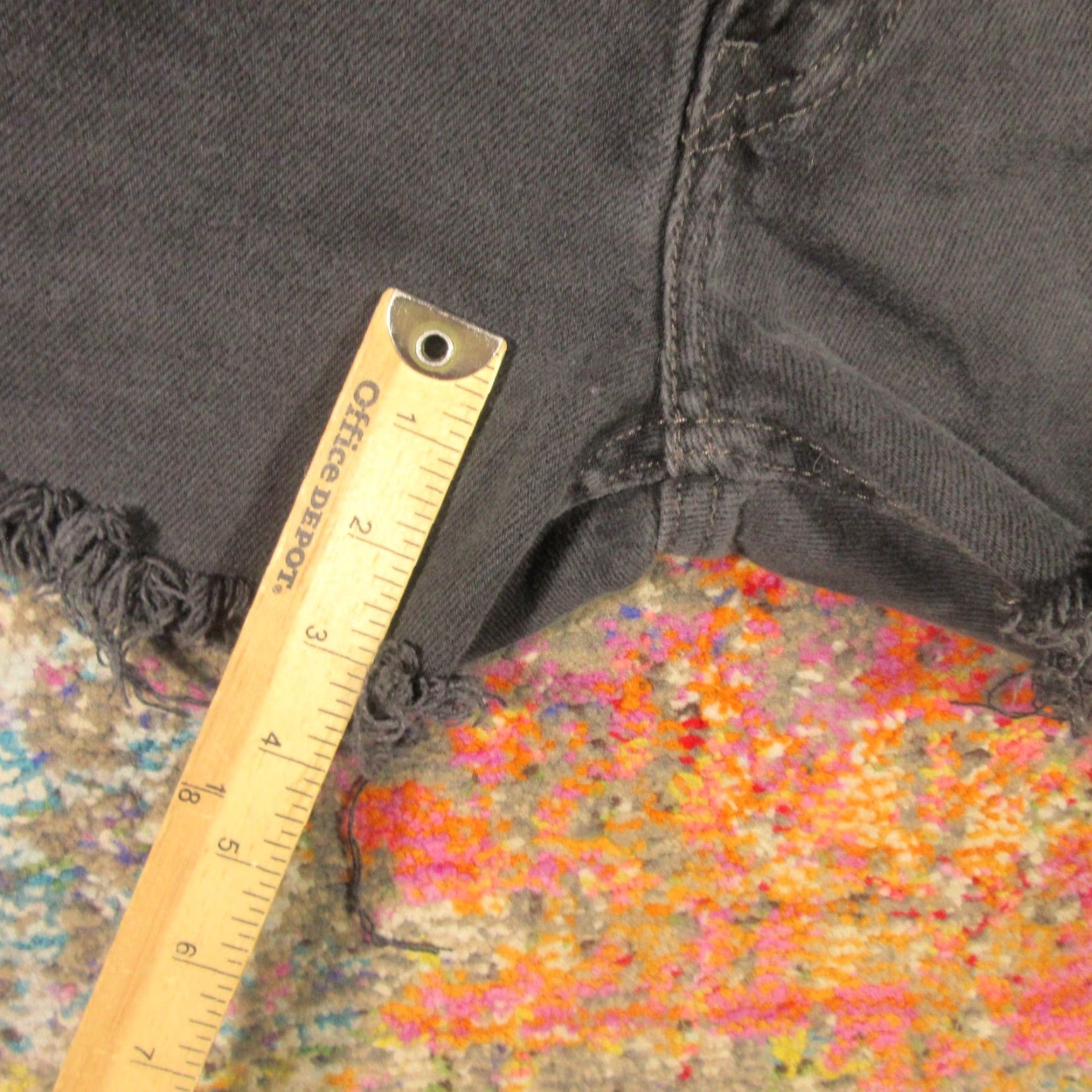 Levi's Levi's 505 Shorts Womens 31 Black Denim Cut Off Button Stretch Mid Rise 5-Pocket Jeans Shortss Size 24" / US 00 / IT 34 - 5 Thumbnail