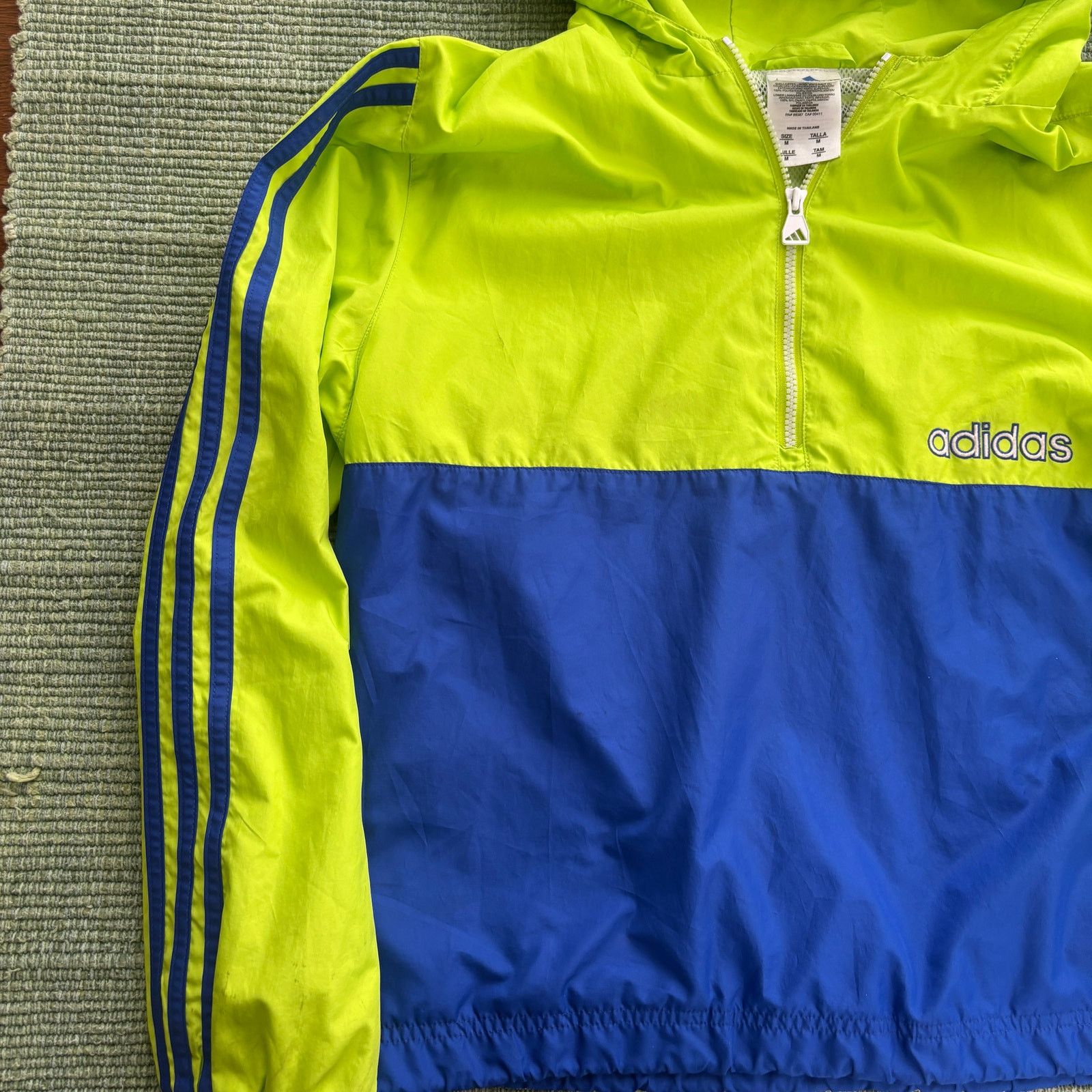 Adidas Vintage Y2K blue & yellow adidas hooded windbreaker Size US M / EU 48-50 / 2 - 3 Thumbnail