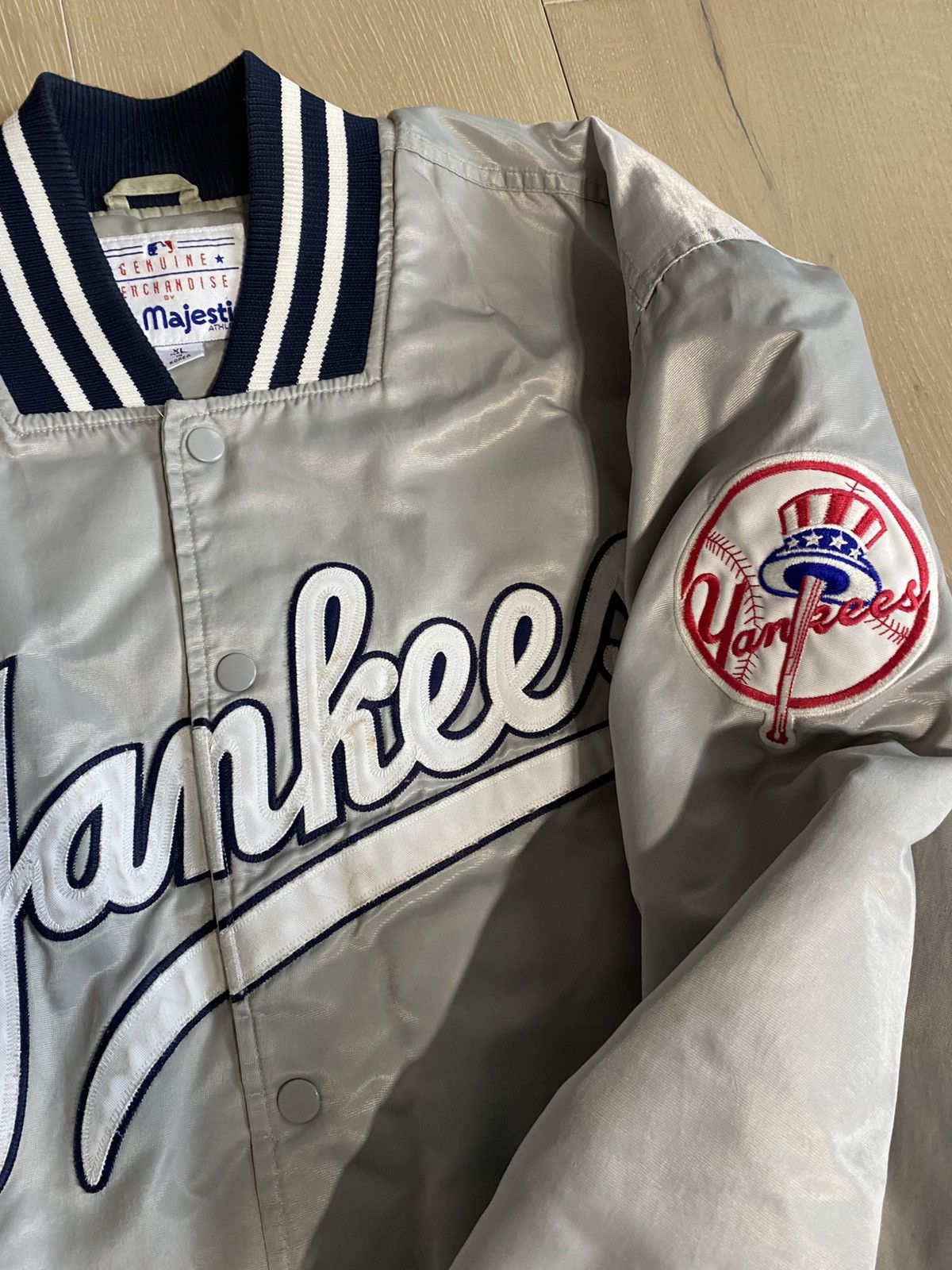Starter Starter New York Yankees Satin Jacket Size US XL / EU 56 / 4 - 4 Thumbnail