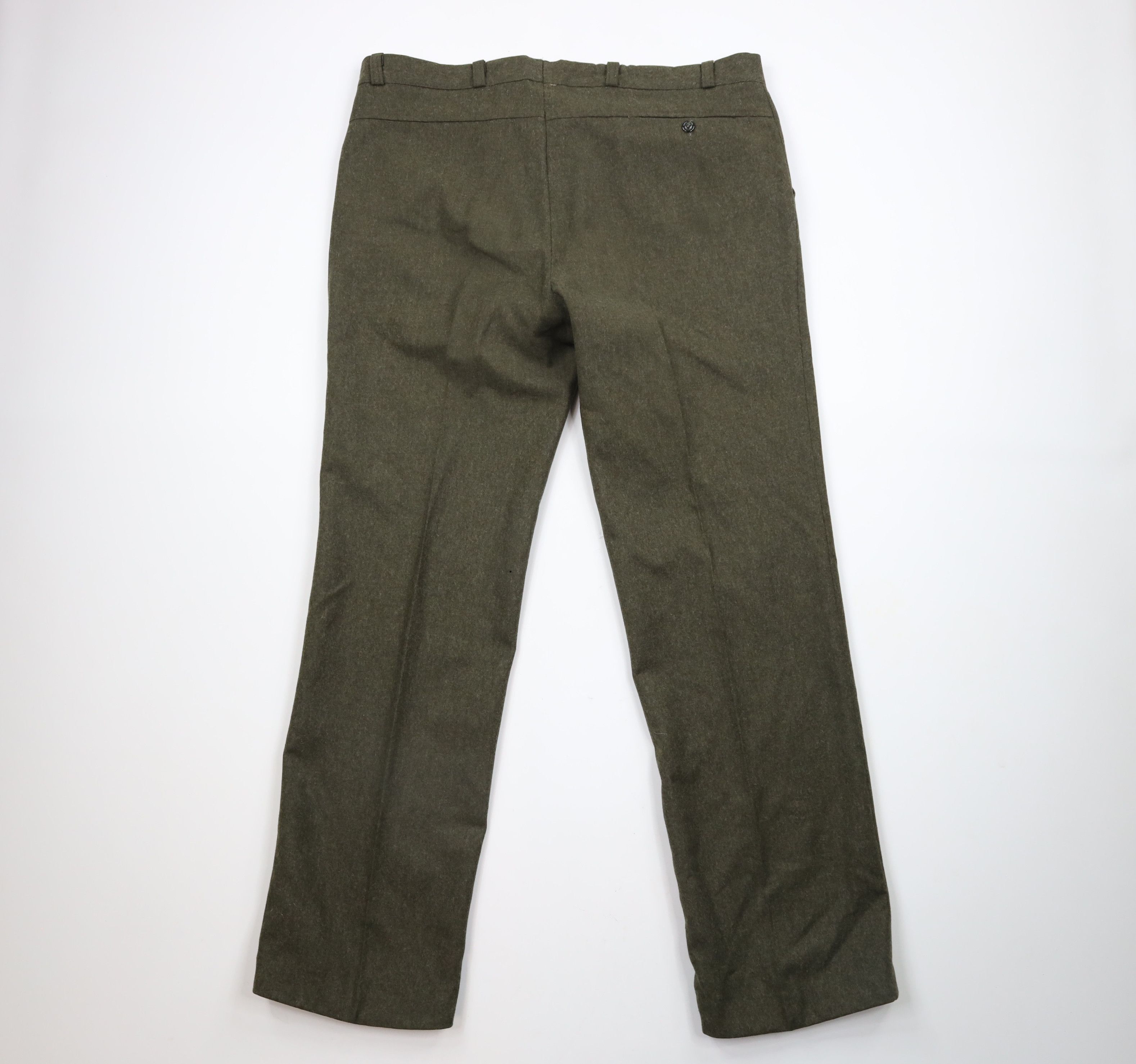 Vintage Vintage 70s Streetwear Wool Wide Leg Chino Pants Green Size US 42 / EU 58 - 10 Thumbnail