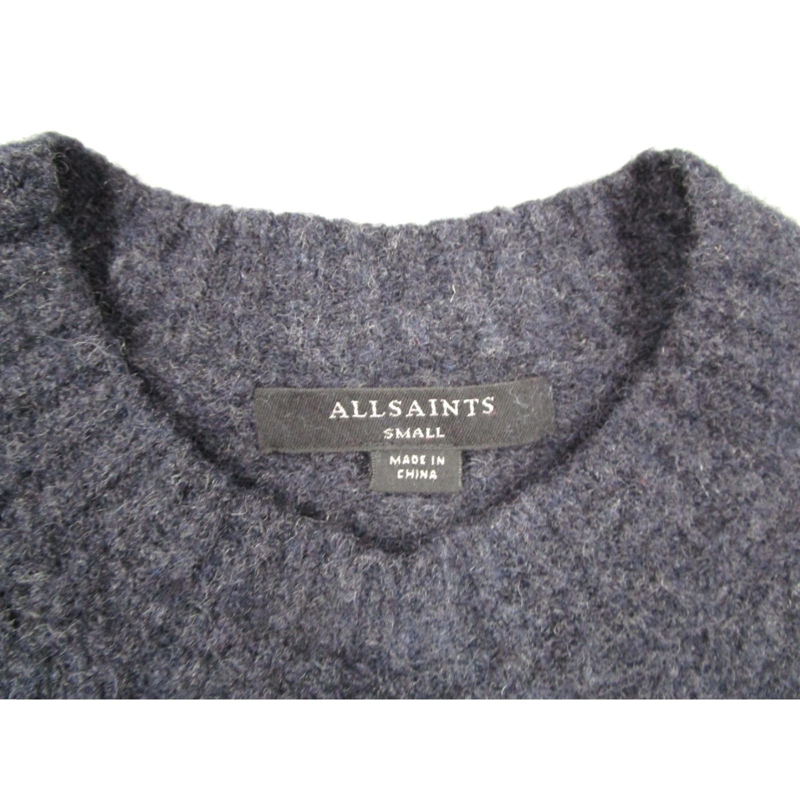 Allsaints VINTAGE AllSaints Sweater Womens Small Dark Blue Tierny Evolution Knit Yak Wool Blend Size S / US 4 / IT 40 - 2 Thumbnail