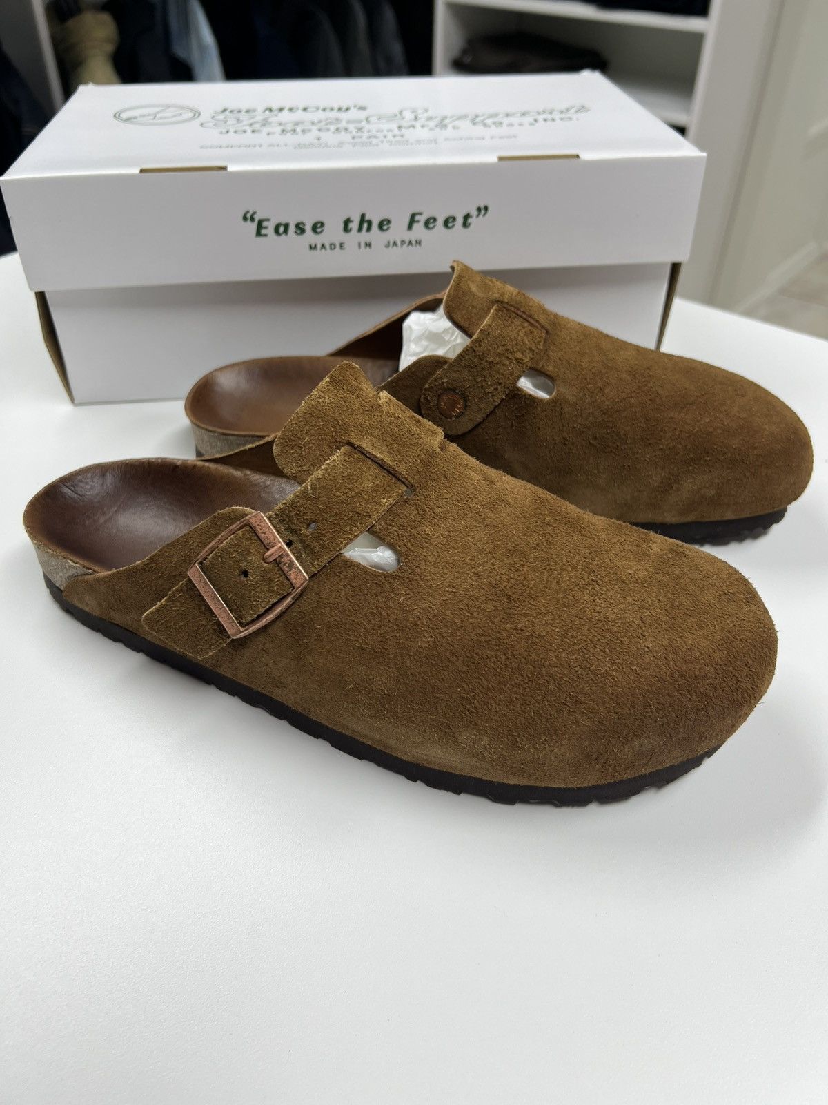 The Real Mccoys The Real MccoyS Leather Foot-Support Clogs Raw Sienna Shoes in Brown (Size 10.5)