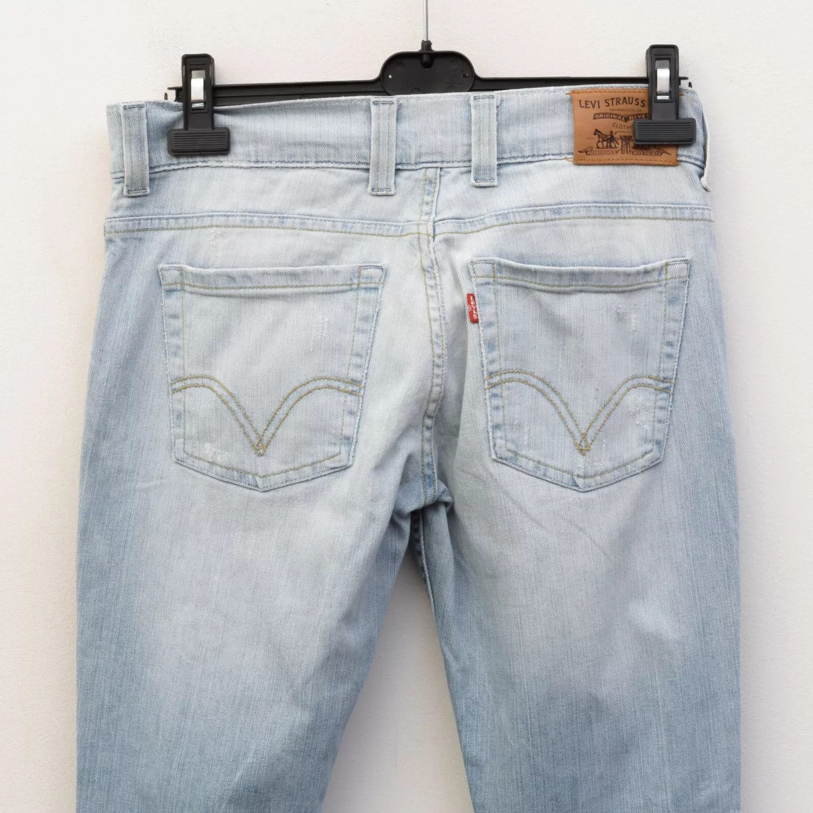 Levi's STRAUSS Straight W29 L32 Fit Denim Jeans Trousers Ripped Low Size 29" - 3 Thumbnail