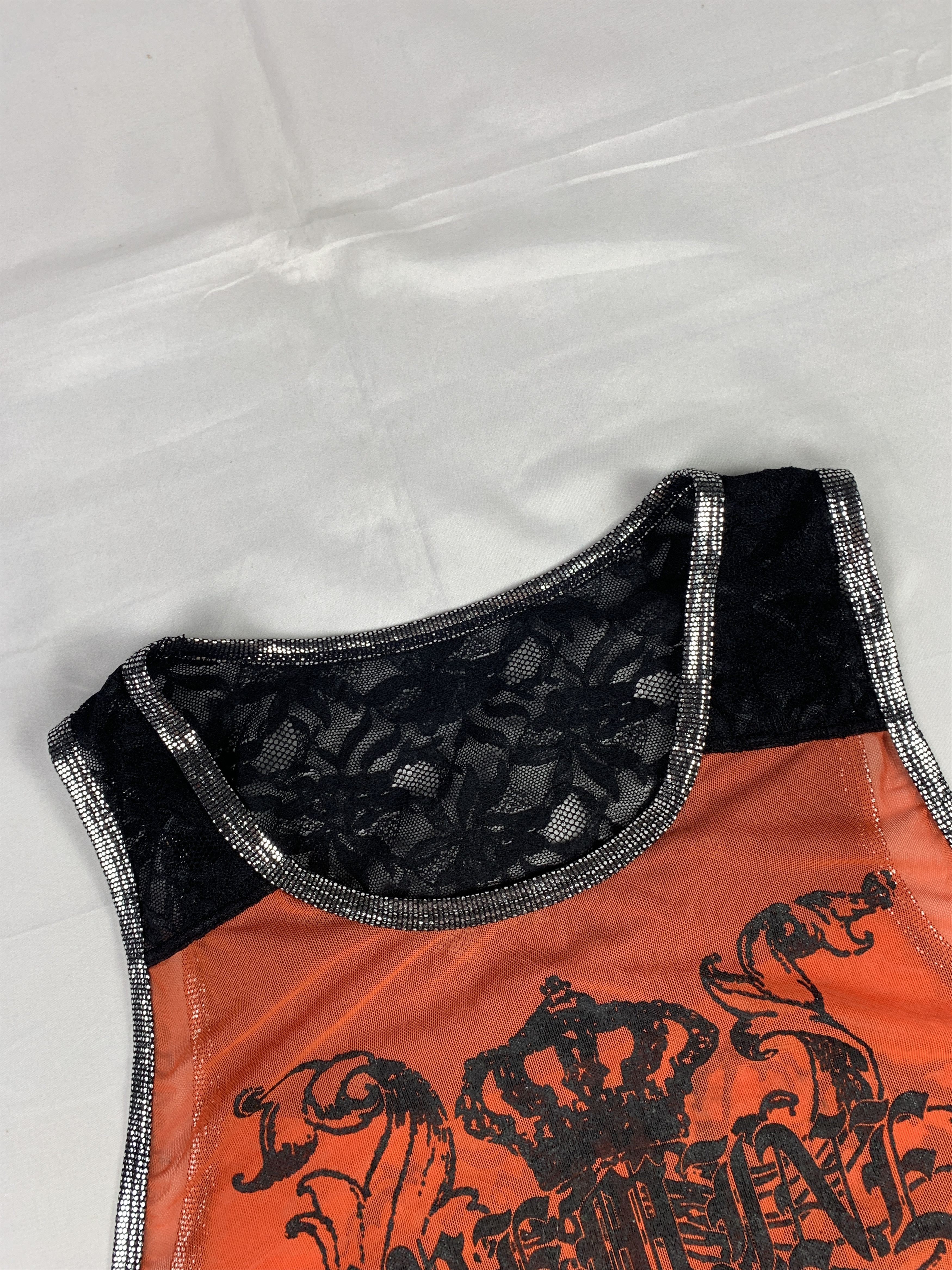 Japanese Brand Opemine Skull Poem Mesh Trim Jersey (Free) Size ONE SIZE - 7 Thumbnail