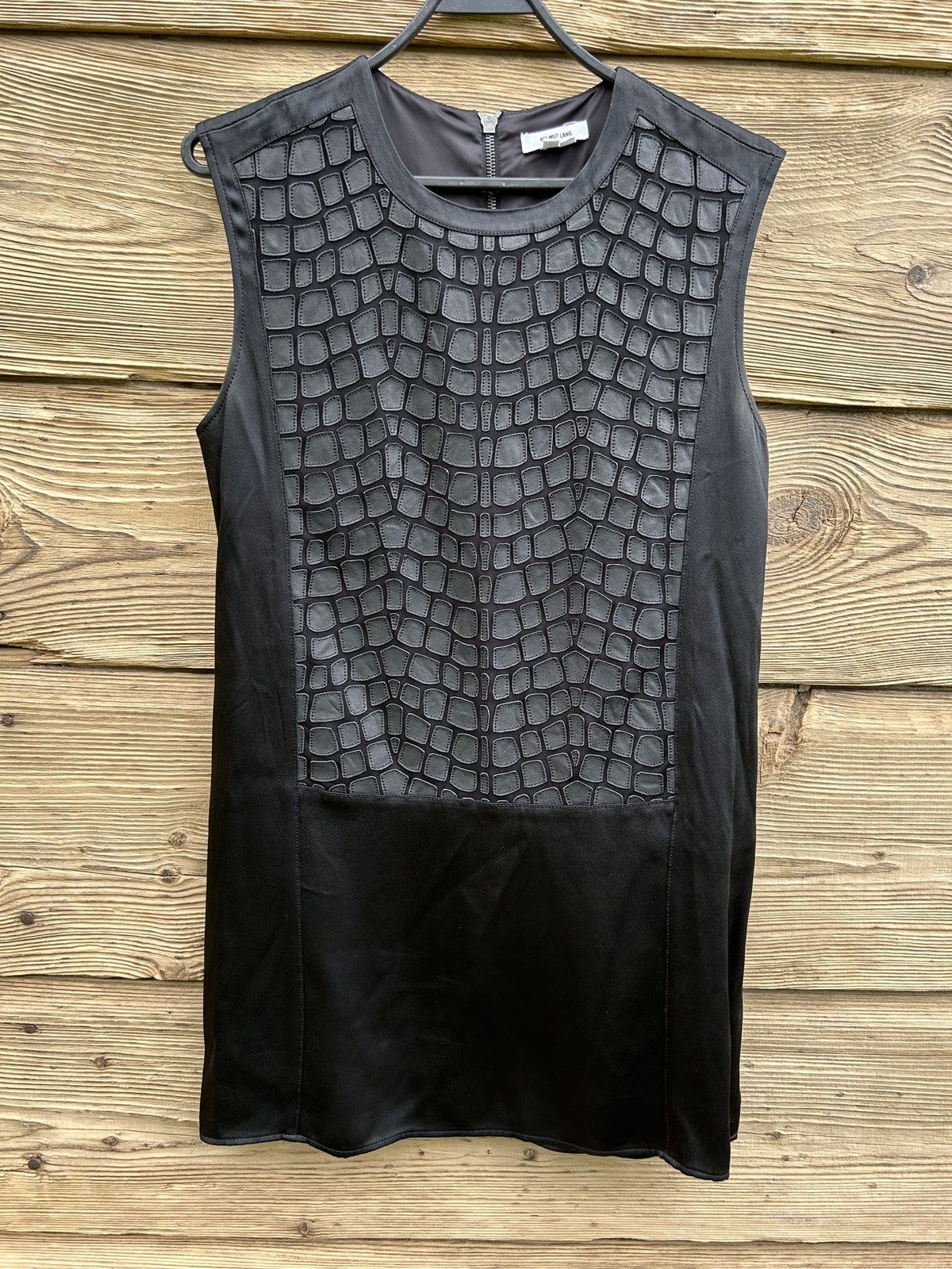 Helmut Lang Helmut Lang Leather Fractal Applique Mini Dreas Size S / US 4 / IT 40 - 1 Thumbnail