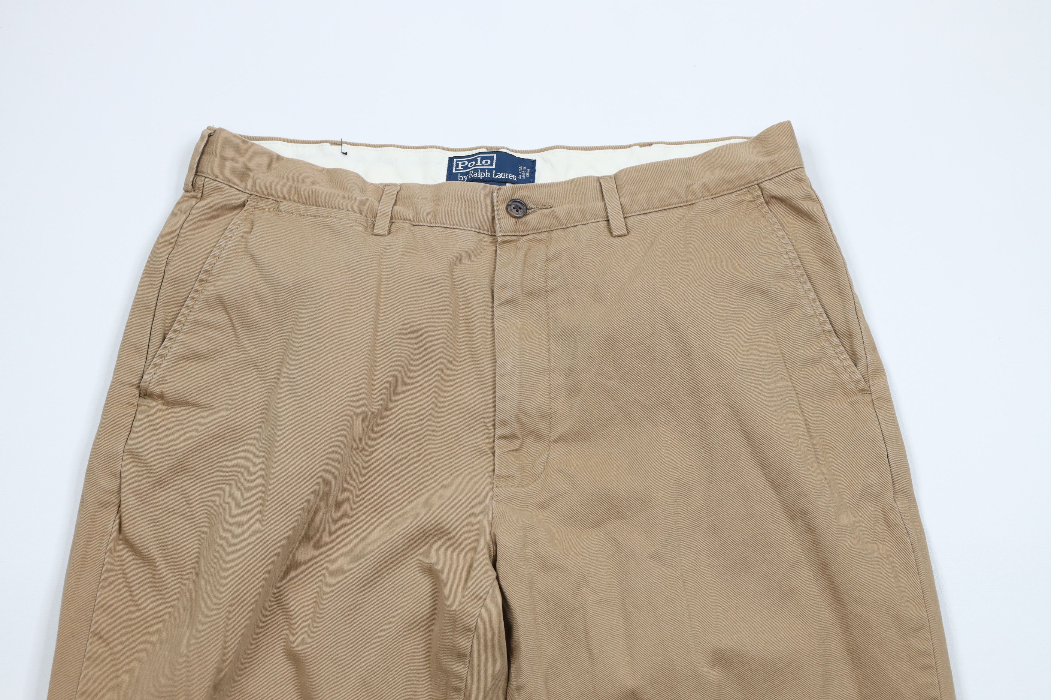 Ralph Lauren × Vintage Vintage 90s Ralph Lauren Wide Leg Chino Pants Brown Cotton Size US 34 / EU 50 - 2 Thumbnail