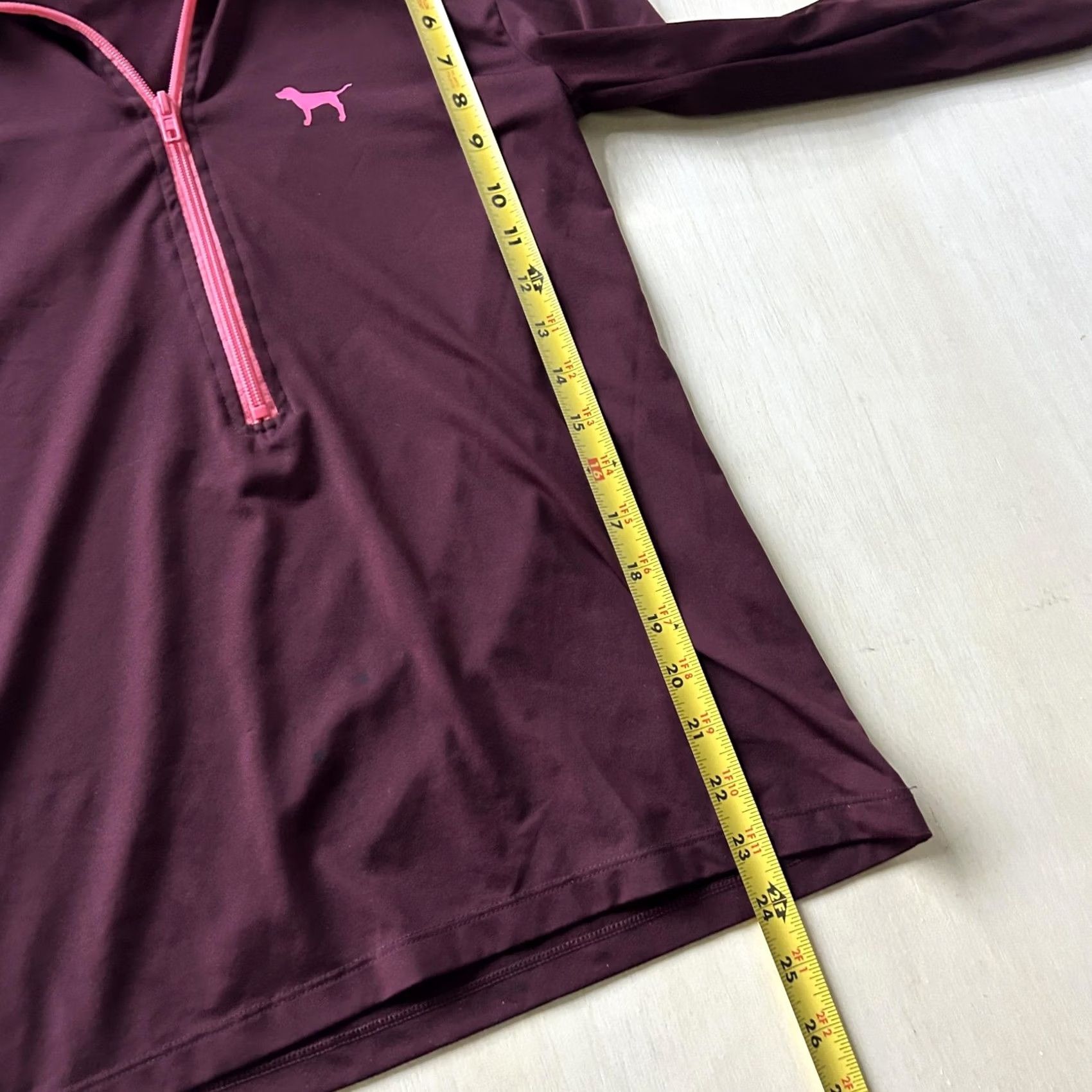 Pinko Victoria's Secret PINK Pullover Womens Small Red 1/4 Zip Long Sleeve Mock Neck Gym & Training Size S / US 4 / IT 40 - 4 Thumbnail