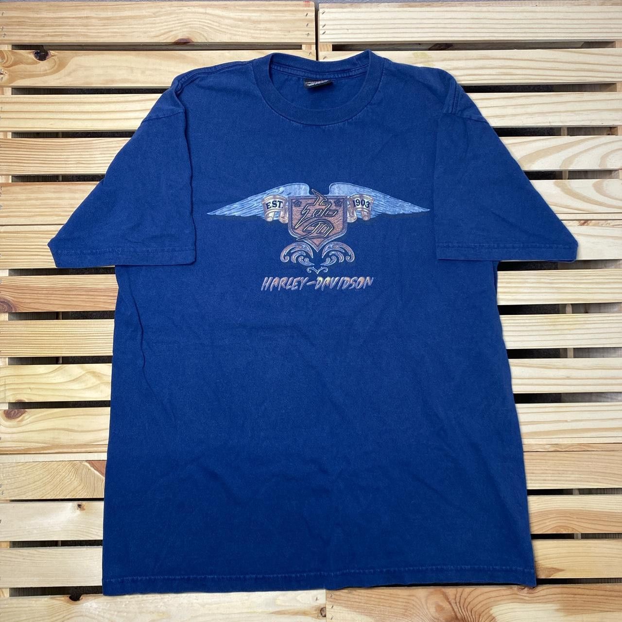 Harley Davidson Vintage Harley Davidson Qatar 2005 Blue Biker Tee Size XL Size US XL / EU 56 / 4 - 1 Thumbnail