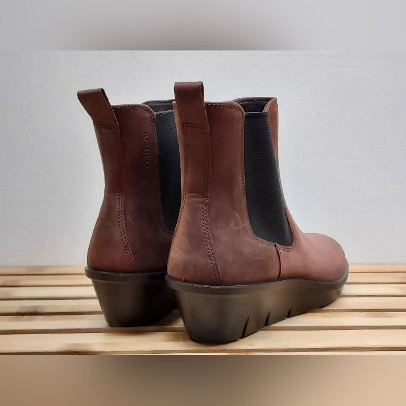 Ecco ECCO Womens Brown Skyler Wedge Leather Ankle Boots Size 10 Size US 10 / IT 40 - 3 Thumbnail