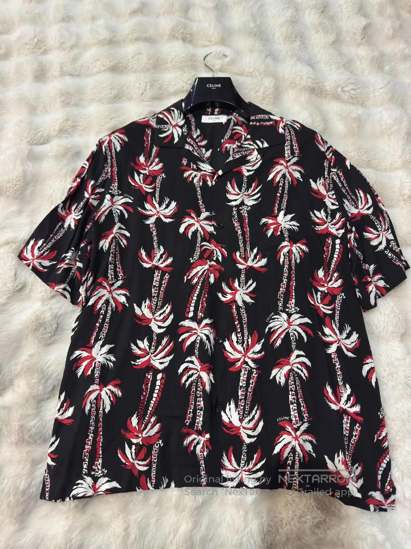 Celine CELINE Palm Tree Men's Short Sleeve Shirt| Size US XXS / EU 40 - 1 Thumbnail