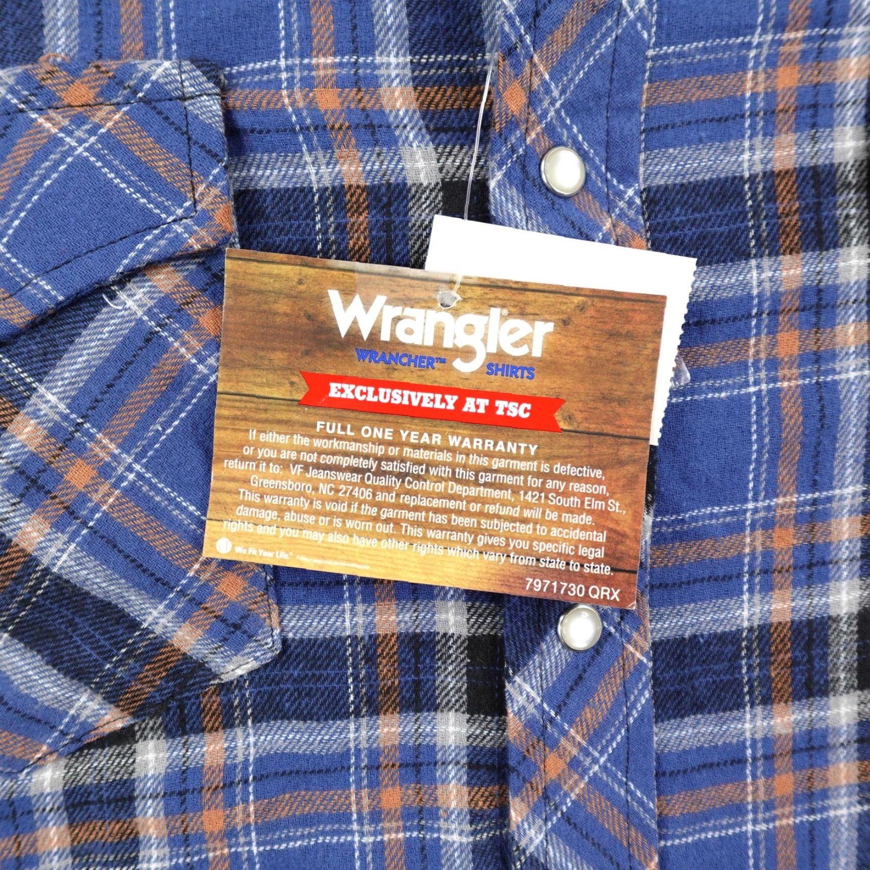 Wrangler Wrangler Shirt Men 2XL Plaid Flannel Wrancher Western Pearl Snap Rodeo Ranch NEW Size US XXL / EU 58 / 5 - 5 Thumbnail
