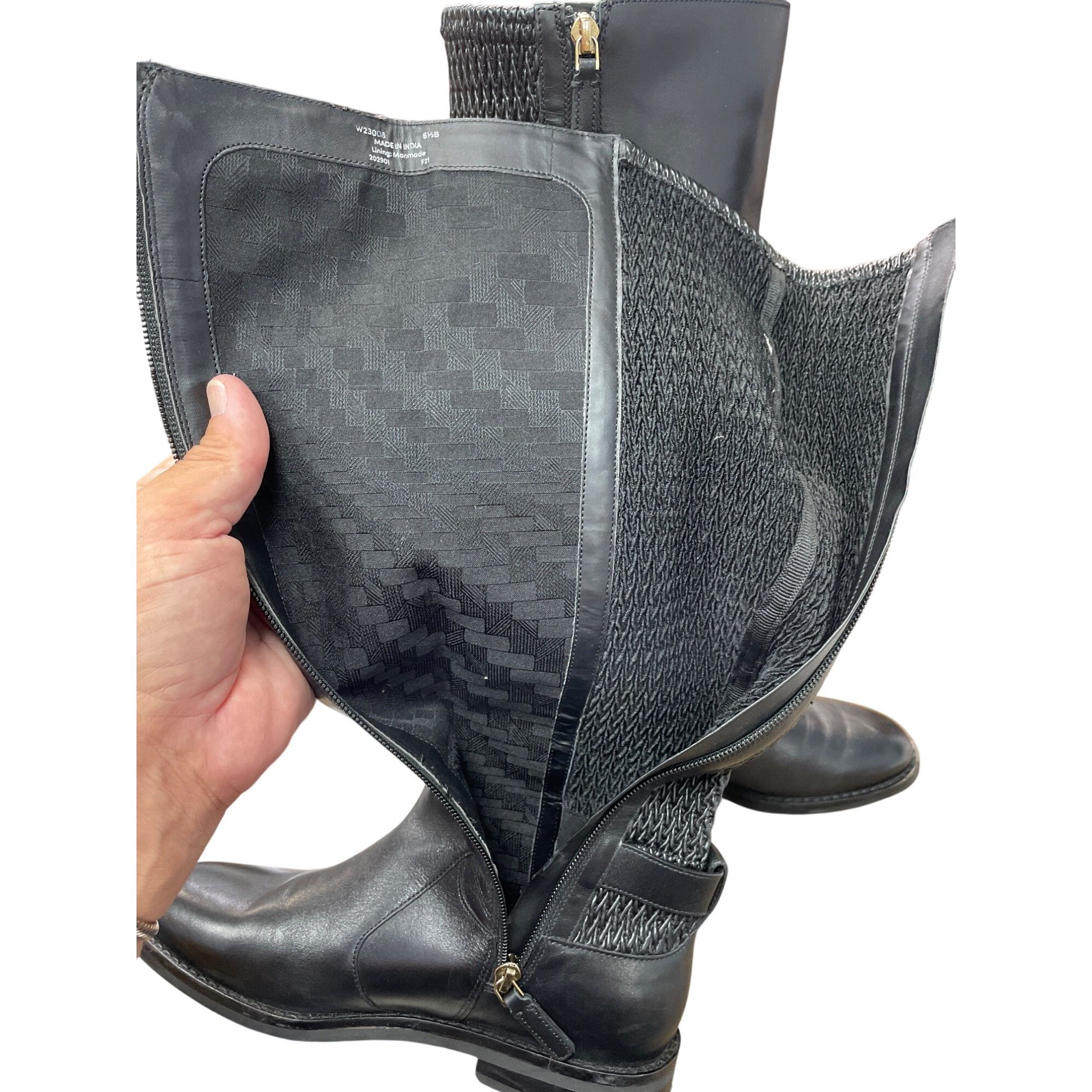 Cole Haan Cole Haan Womens black Leather Knee-High Equestrian Riding B Size US 6.5 / IT 36.5 - 8 Thumbnail