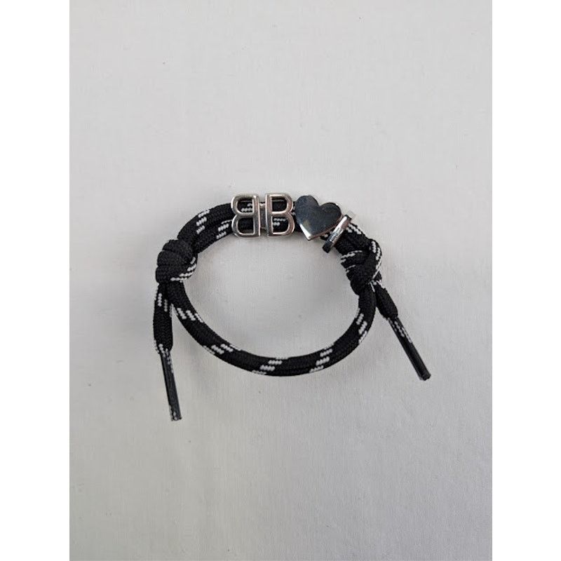 Balenciaga o1rshd1 / 555 / Size: OS / I Heart BB Bracelet Black / White Size ONE SIZE - 5 Thumbnail
