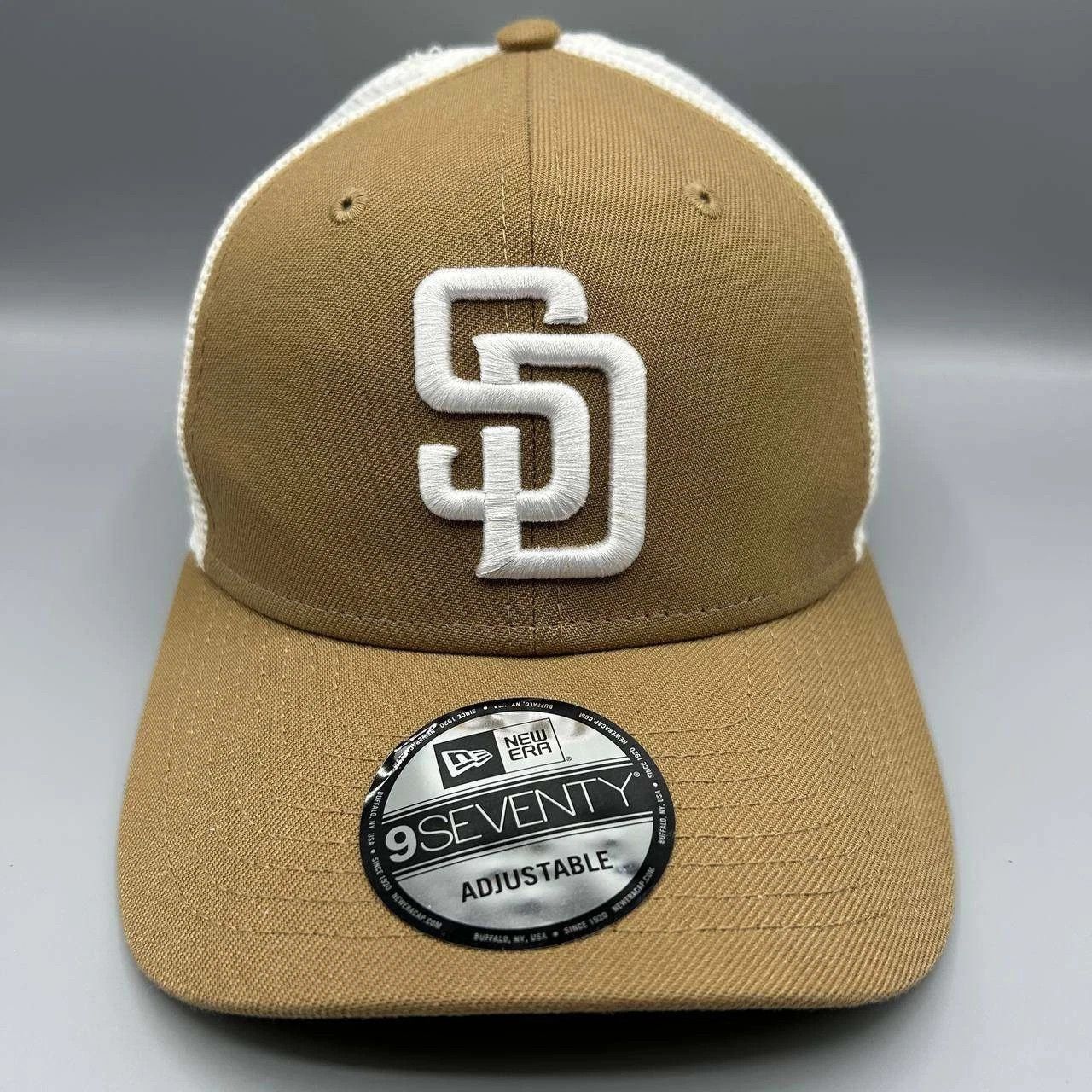 New Era San Diego Padres Trucker Hat Men Brown White Snap Back Cap Size ONE SIZE - 1 Thumbnail