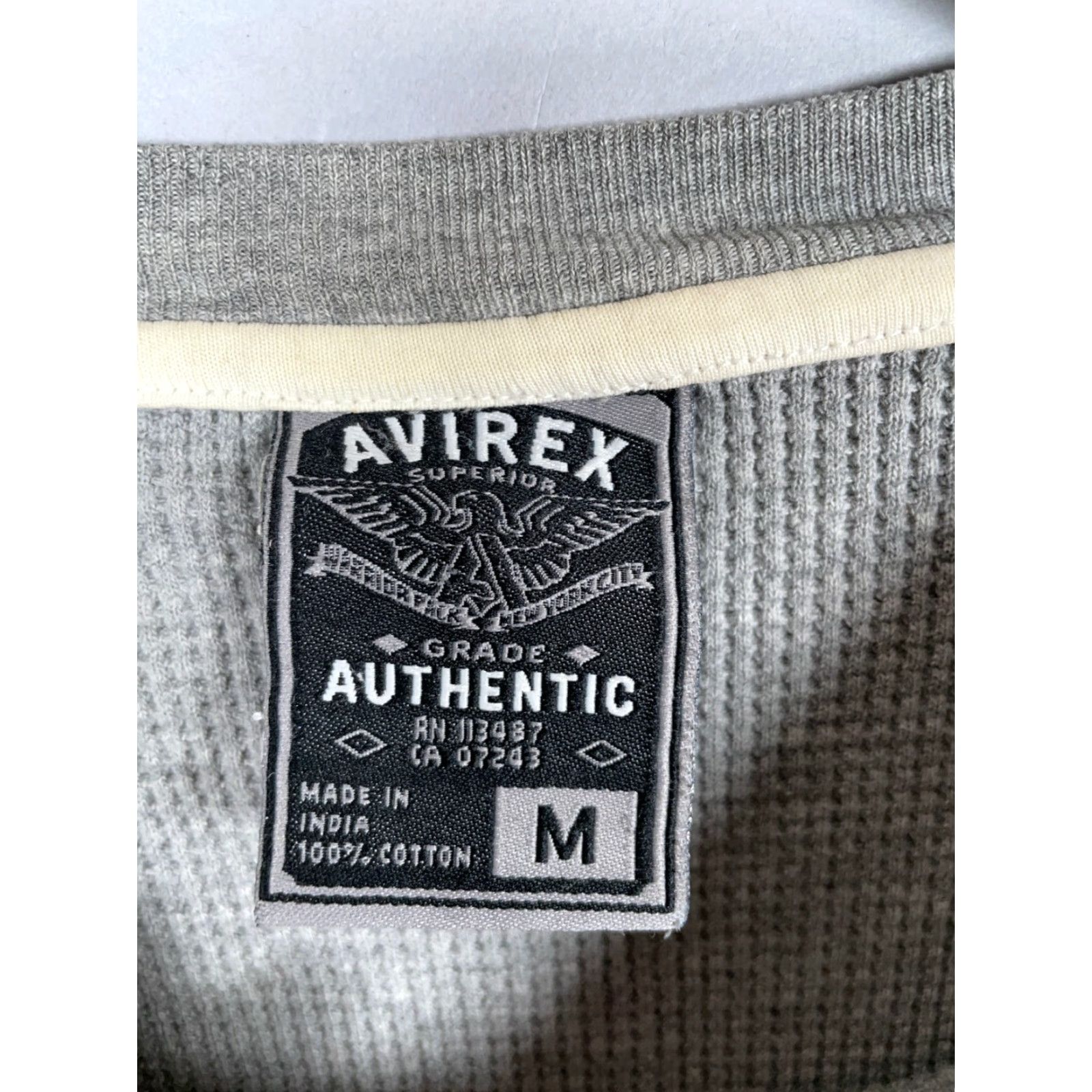 Avirex VINTAGE Avirex Thermal Shirt Mens Medium Gray White Crewneck Hip Hop Retro VTG Size US M / EU 48-50 / 2 - 3 Thumbnail