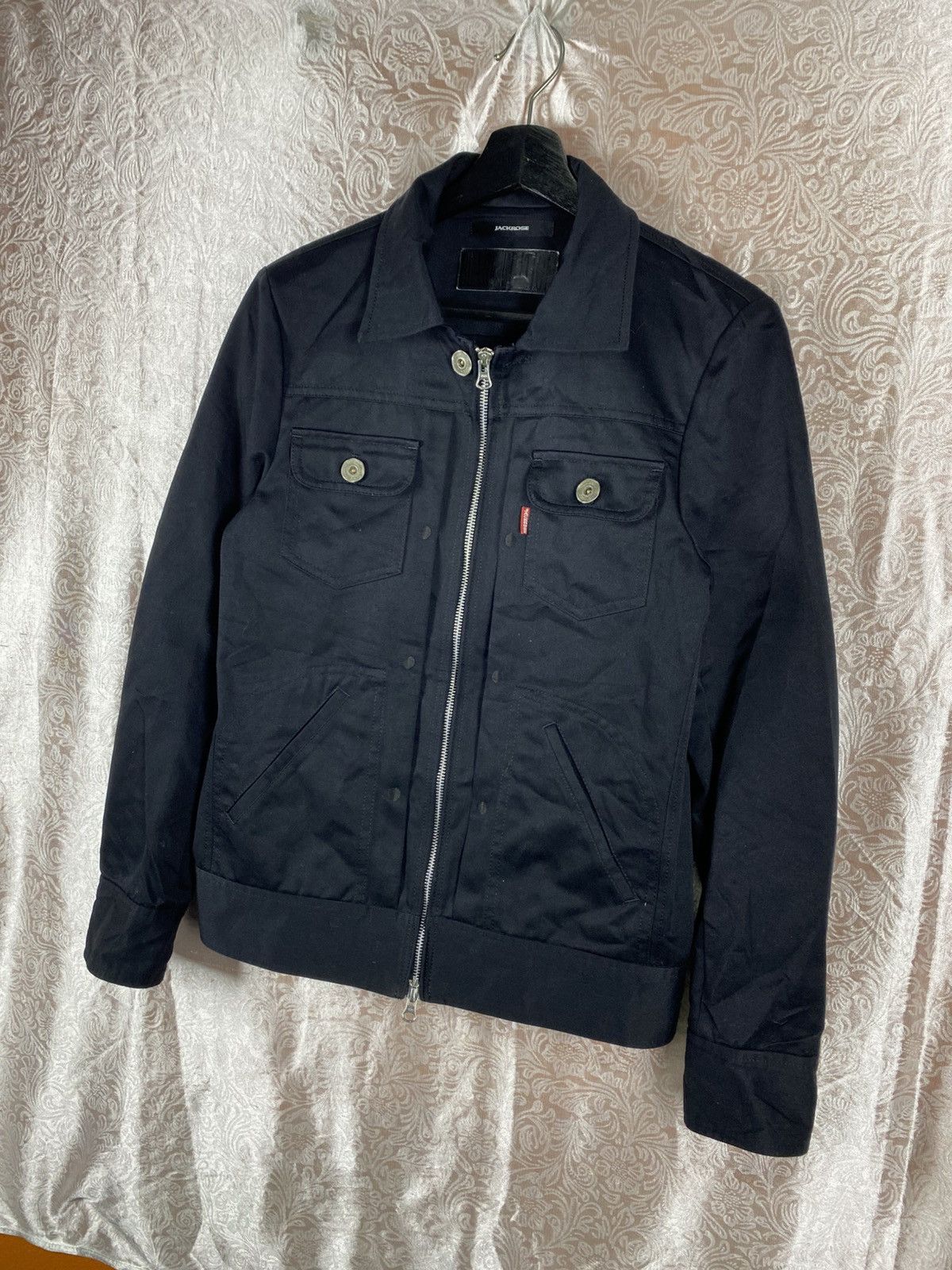 JACKROSE Jackrose Black Trucker Jacket Zip Streetwear Workwear Style Size US S / EU 44-46 / 1 - 4 Thumbnail