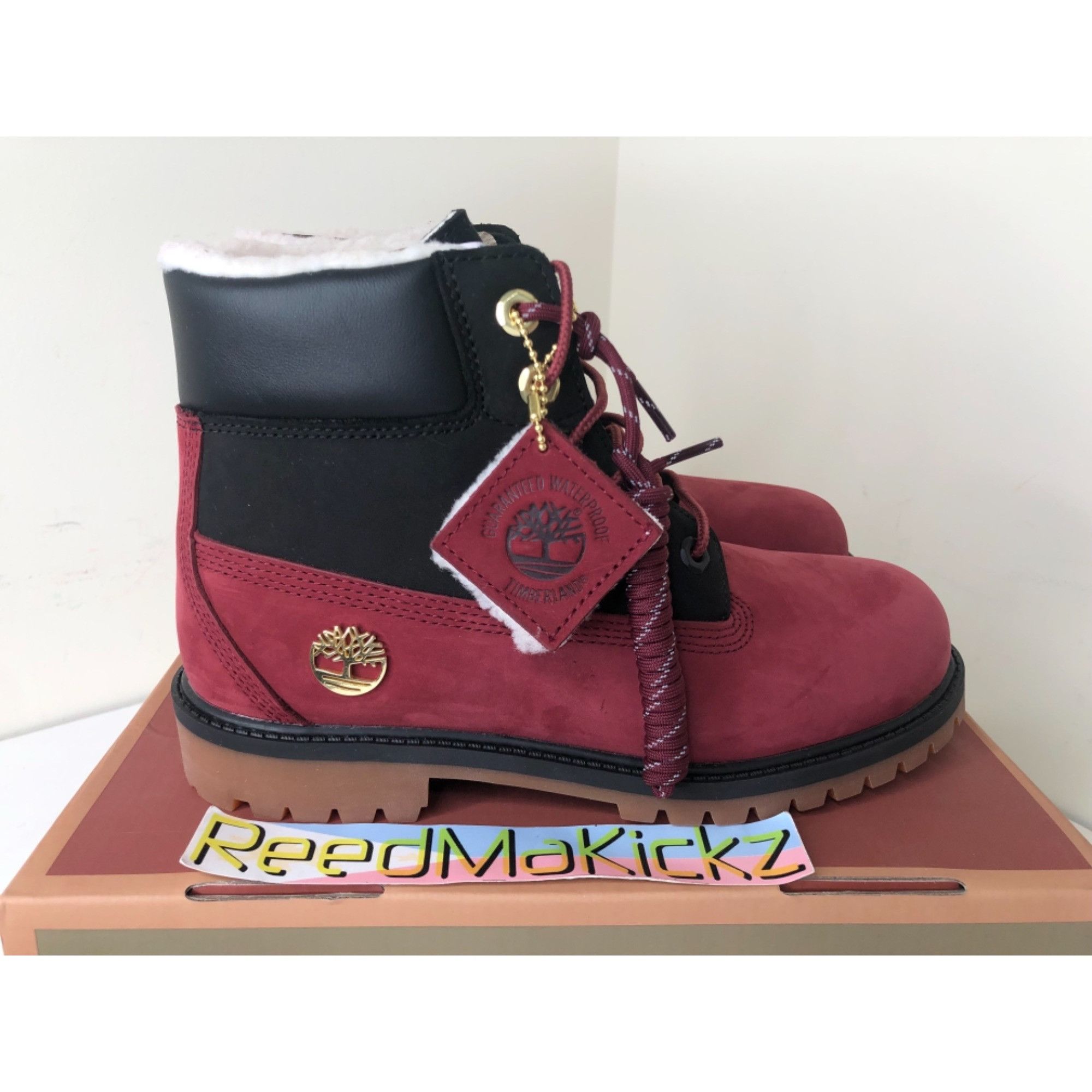 Timberland Timberland Boots Shearling Red Kids GS 6Y Size US 6 / EU 39 - 3 Thumbnail