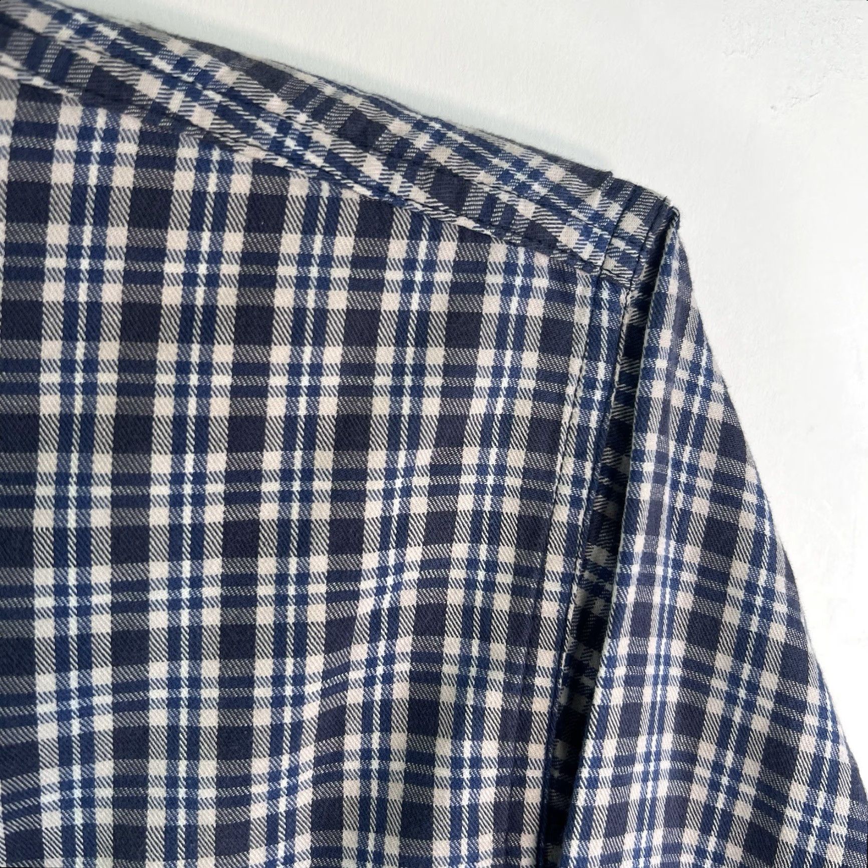 Wrangler VINTAGE Wrangler Men's Flannel Shirt 2XL Long Sleeve Plaid Cotton Blue Western Retro Size US XXL / EU 58 / 5 - 2 Thumbnail