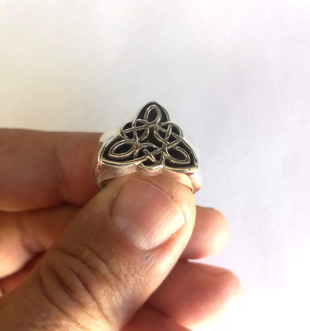 Other Men's silver ring, Celtic triangle knot ring men's 9 to 13 Size ONE SIZE - 5 Thumbnail
