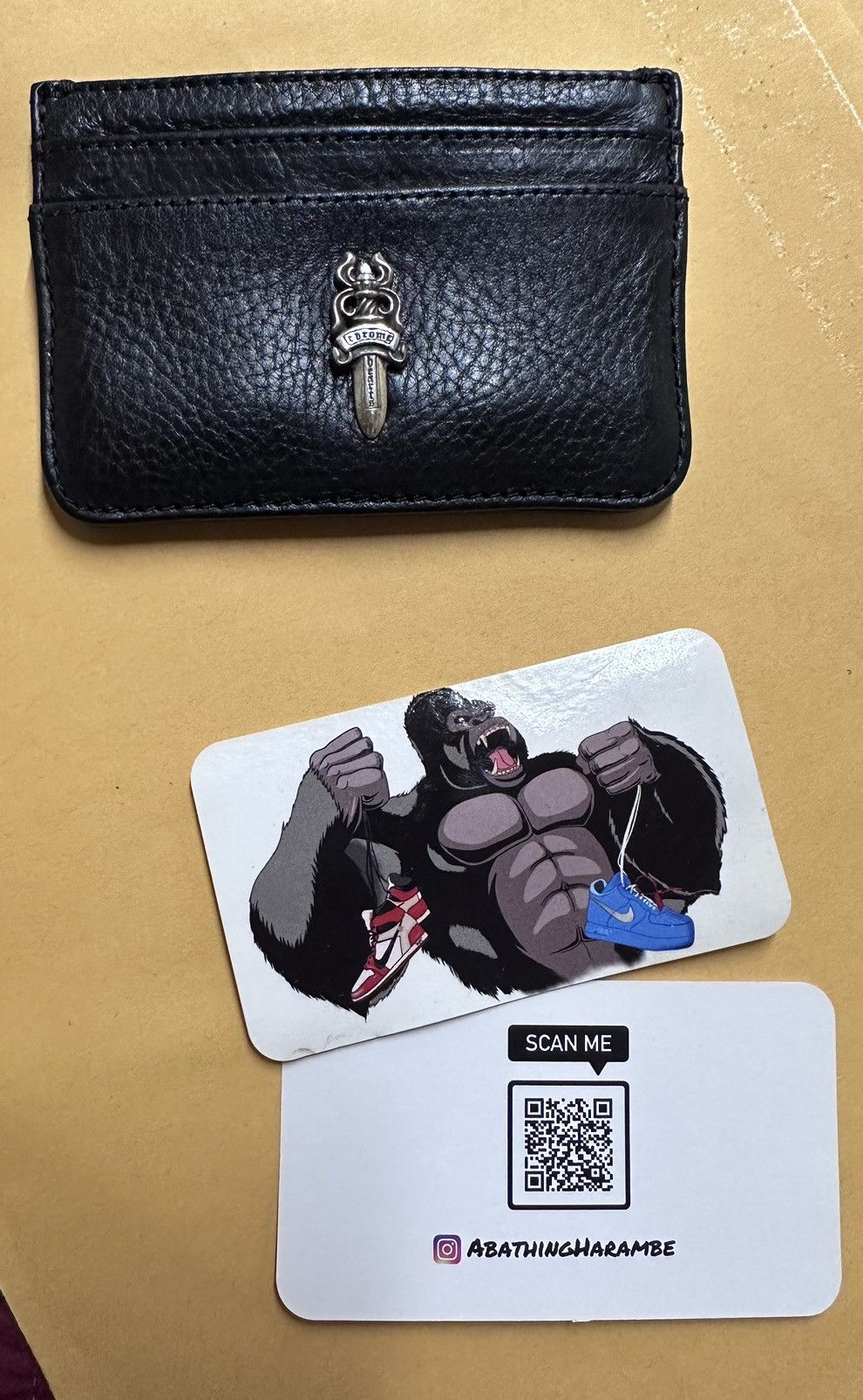 Chrome Hearts Chrome Hearts Silver Dagger Scroll Black Card Holder Size ONE SIZE - 2 Thumbnail
