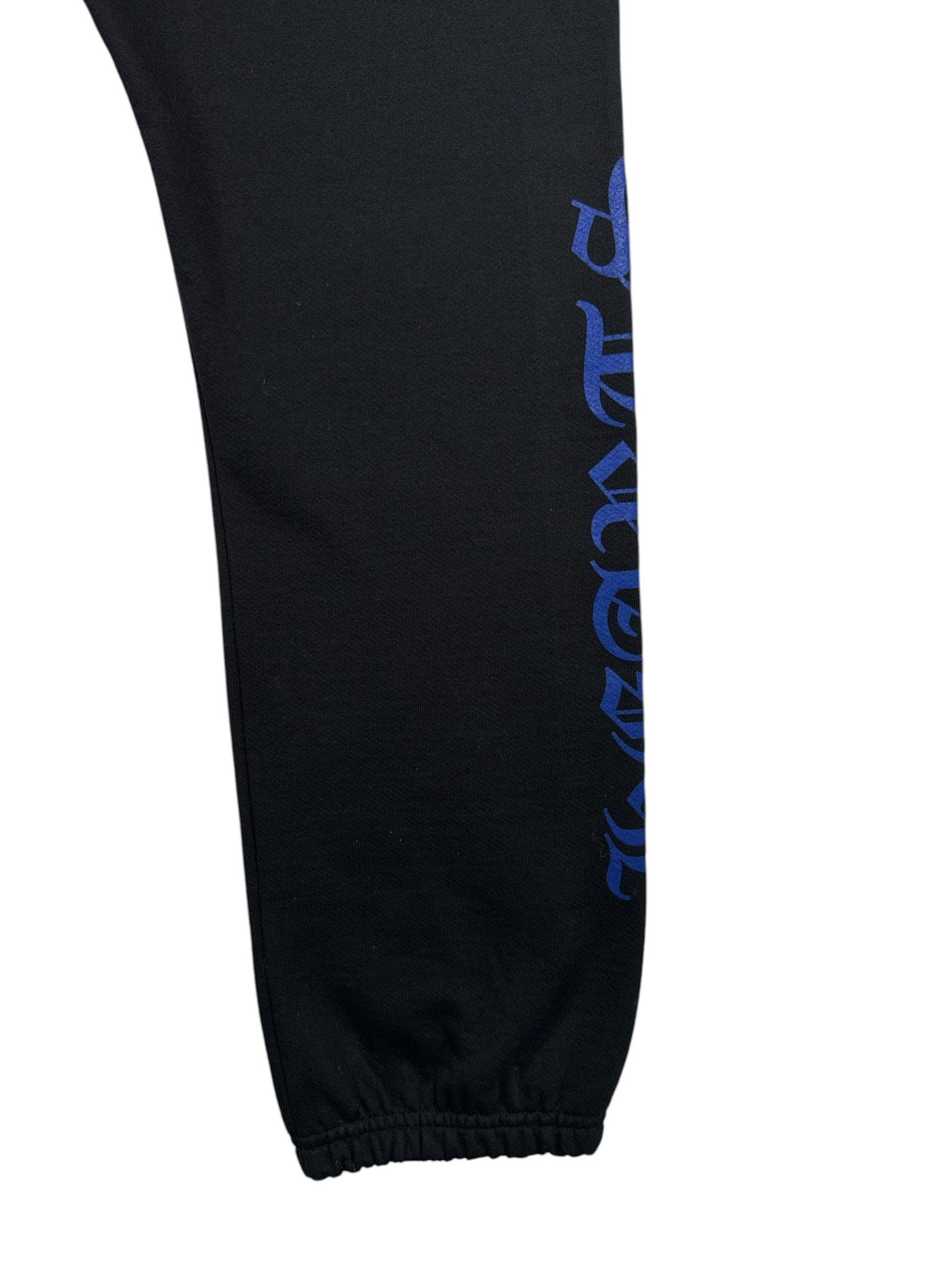 Chrome Hearts CHROME HEARTS BLACK SWEATPANTS WITH BLUE LOGO PRINT Size US 34 / EU 50 - 2 Thumbnail