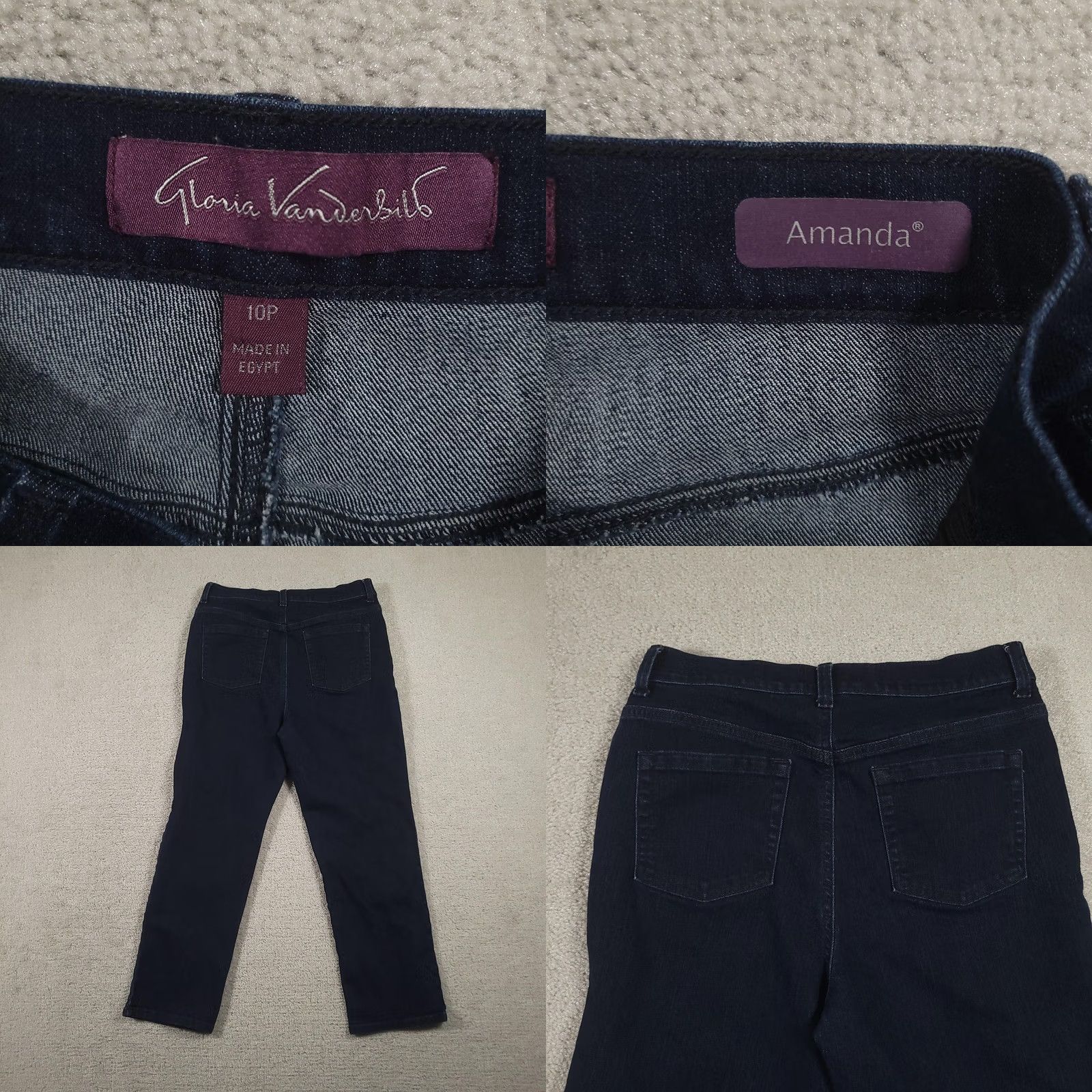 Gloria Vanderbilt Gloria Vanderbilt Jeans Womens 10P Petite Dark Wash Amanda Straight Leg Denim Size 32" / US 10 / IT 46 - 8 Thumbnail