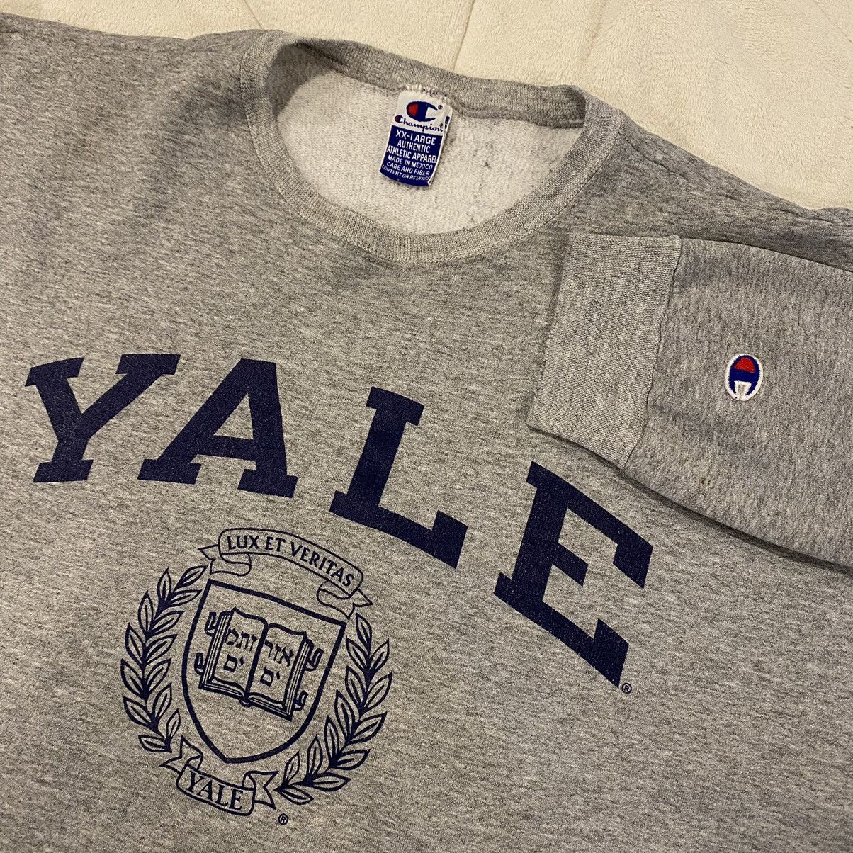 Champion × Vintage Vintage 90s Yale Champion Reverse Weave Gray Sweatshirt XXL Size US XXL / EU 58 / 5 - 3 Thumbnail