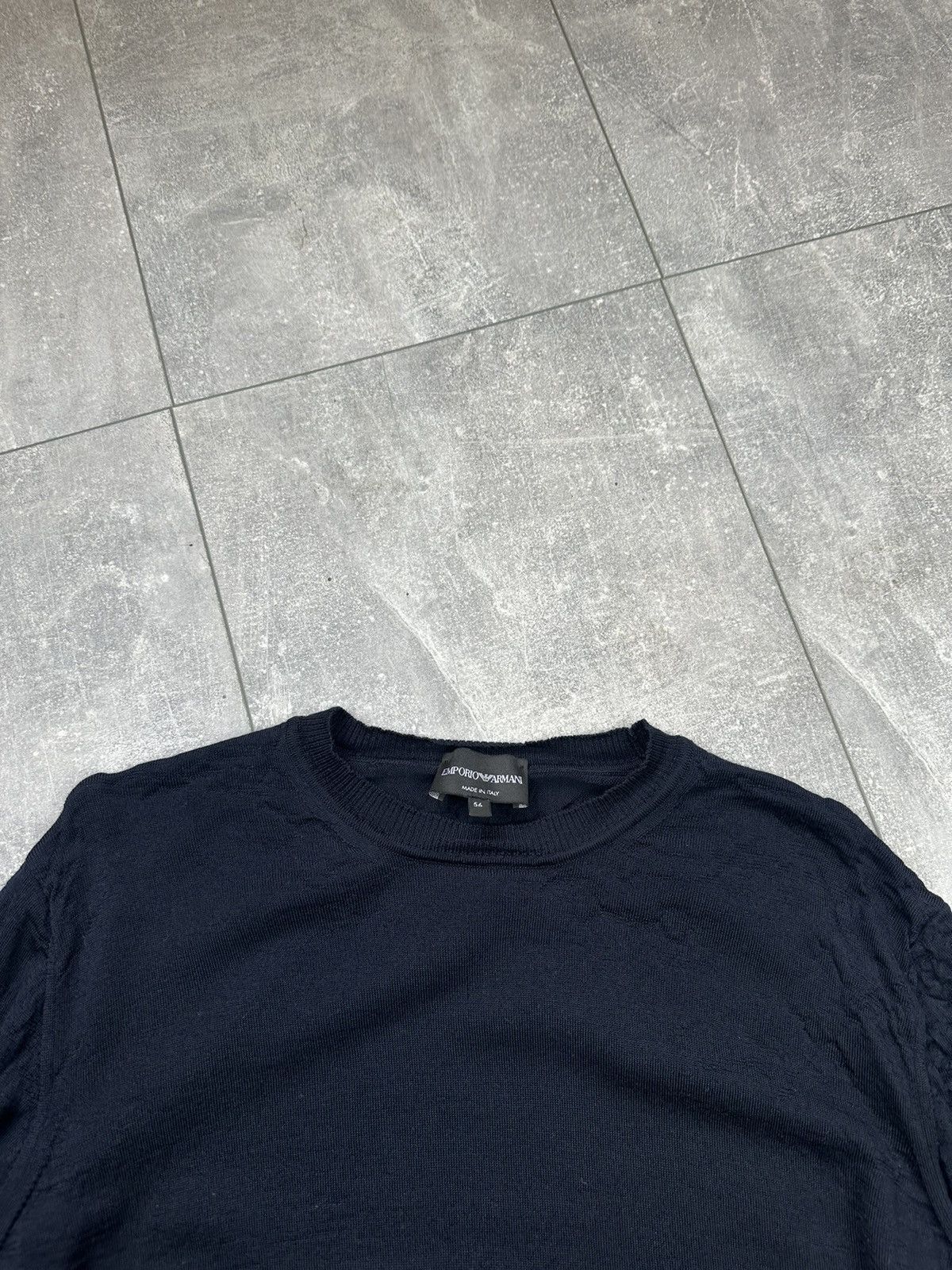 Emporio Armani Emporio Armani Dented Wool Sweater Small Logo Size US XL / EU 56 / 4 - 9 Thumbnail