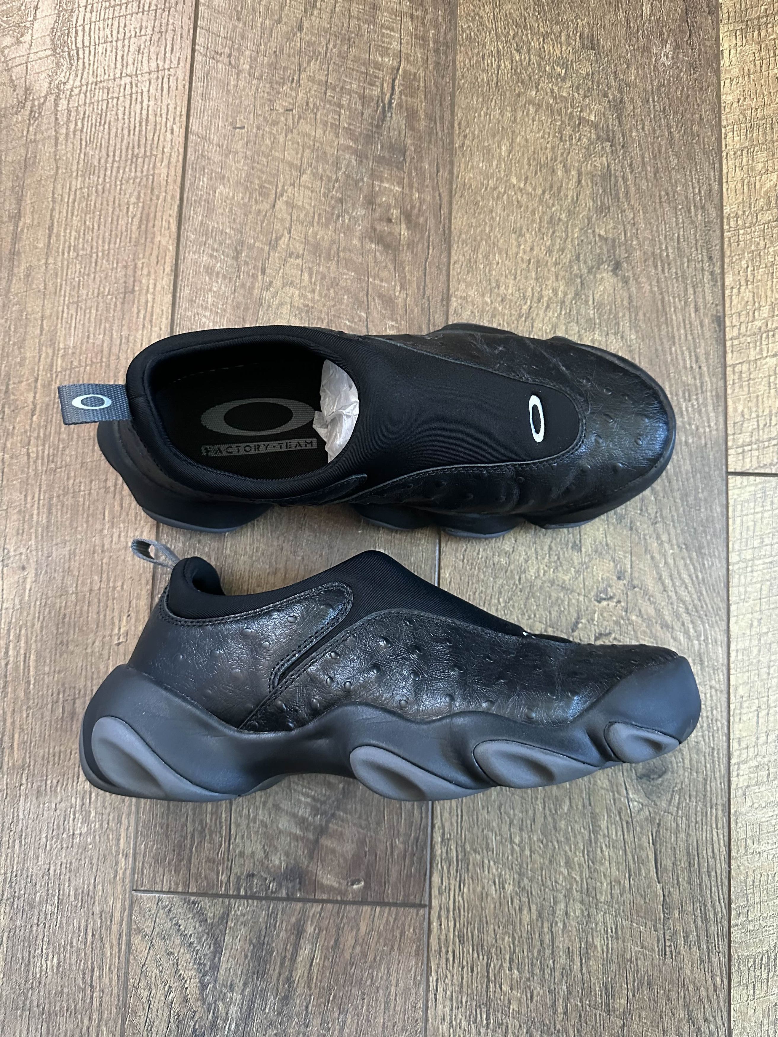 Brain Dead × Oakley *RARE* Factory Team Flesh Sandal Black Ostrich 