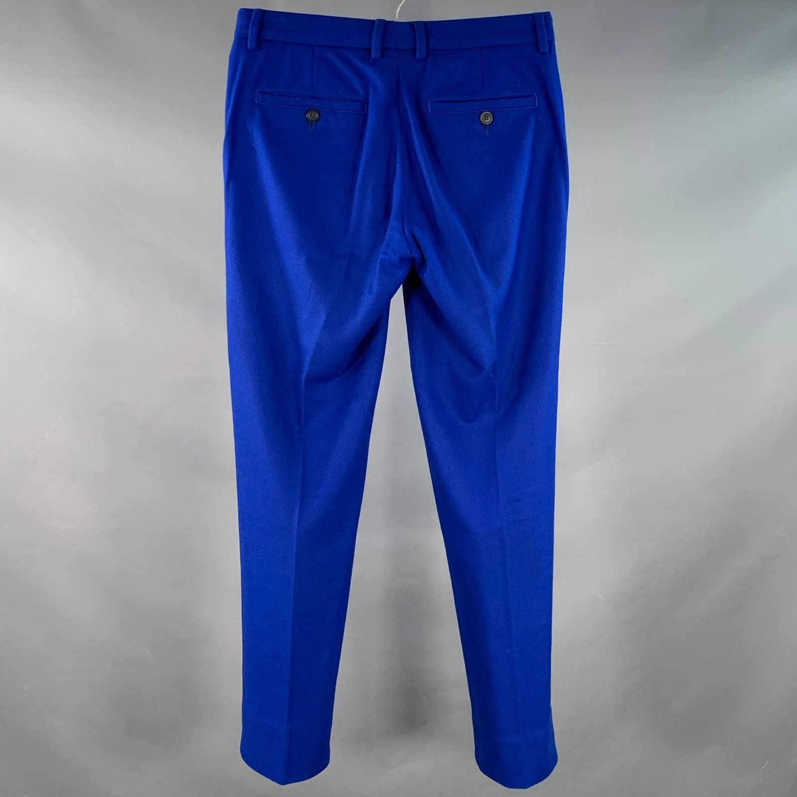 Emporio Armani Size 30 Royal Blue Wool Blend Tapered Dress Pants Size US 30 / EU 46 - 2 Thumbnail