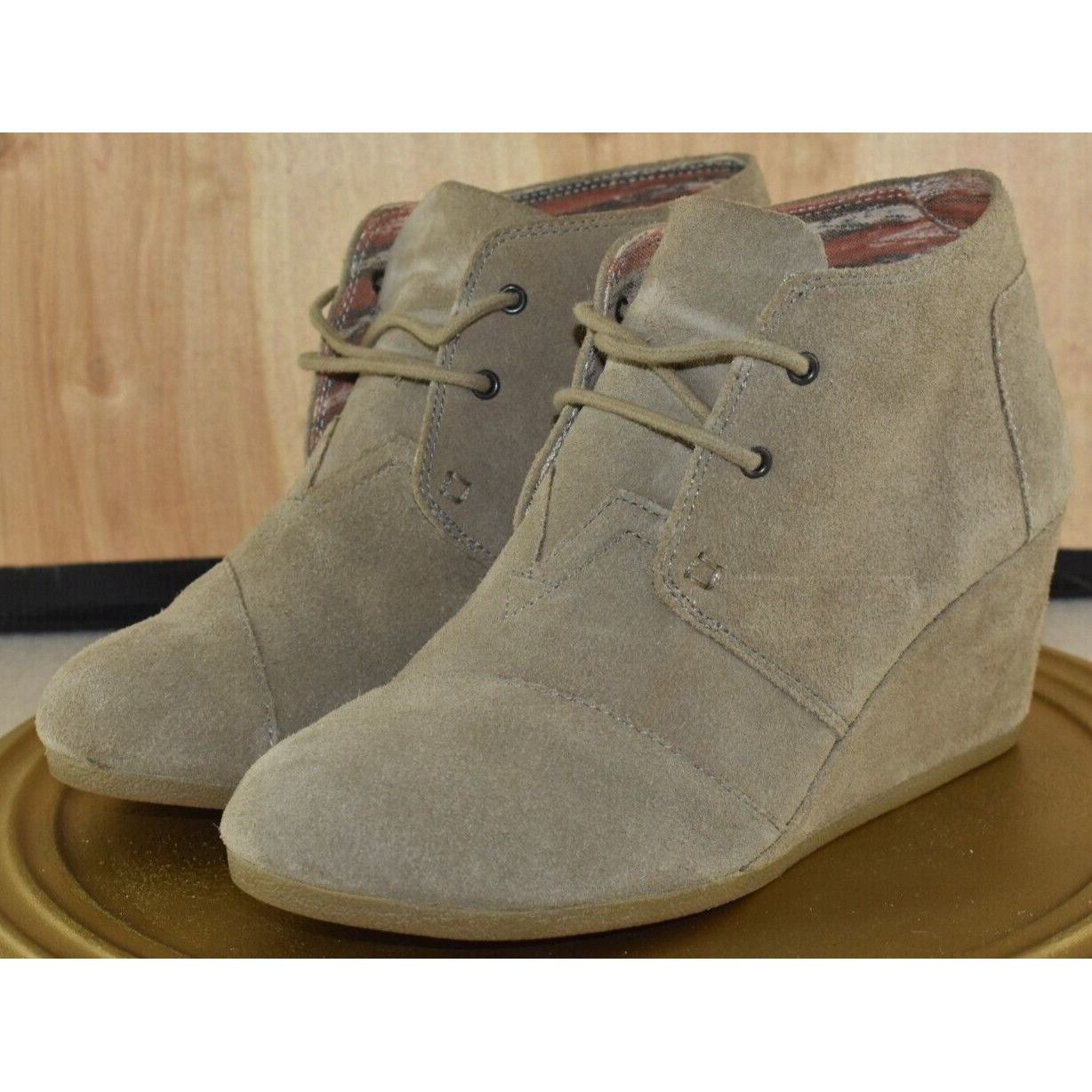 Toms Toms Womens Desert Ankle Bootie Wedge Lace Up Brown Suede Ca Size US 9.5 / IT 39.5 - 1 Thumbnail
