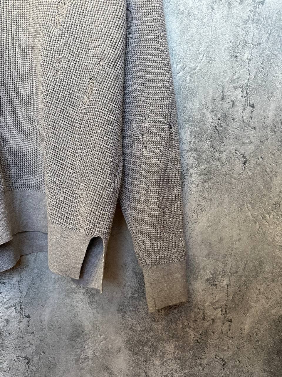 Allsaints ALLSAINTS FORRAM LS CREW Distressed Sweater Waffle Knit AG Size US S / EU 44-46 / 1 - 9 Thumbnail