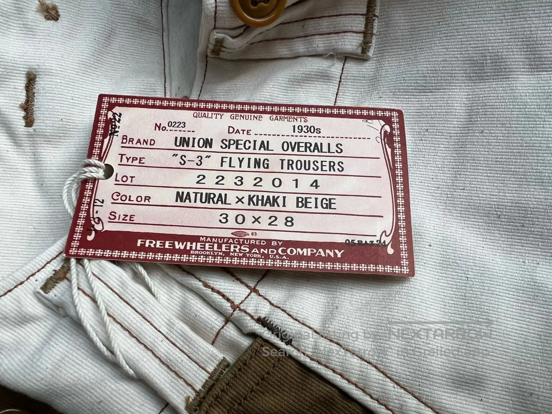 Freewheelers Freewheelers S-3 Flight Pants in Beige. Size US 30 / EU 46 - 6 Thumbnail