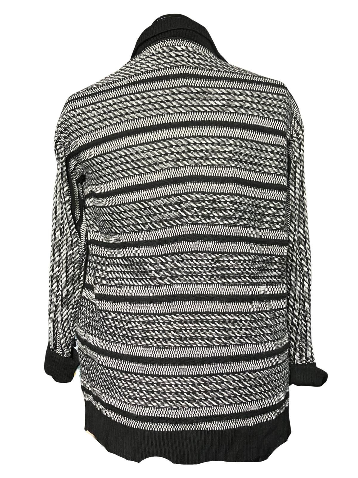 Other RXB Black and White Patterned Shawl Collar Cardigan Sweater Size M / US 6-8 / IT 42-44 - 3 Thumbnail