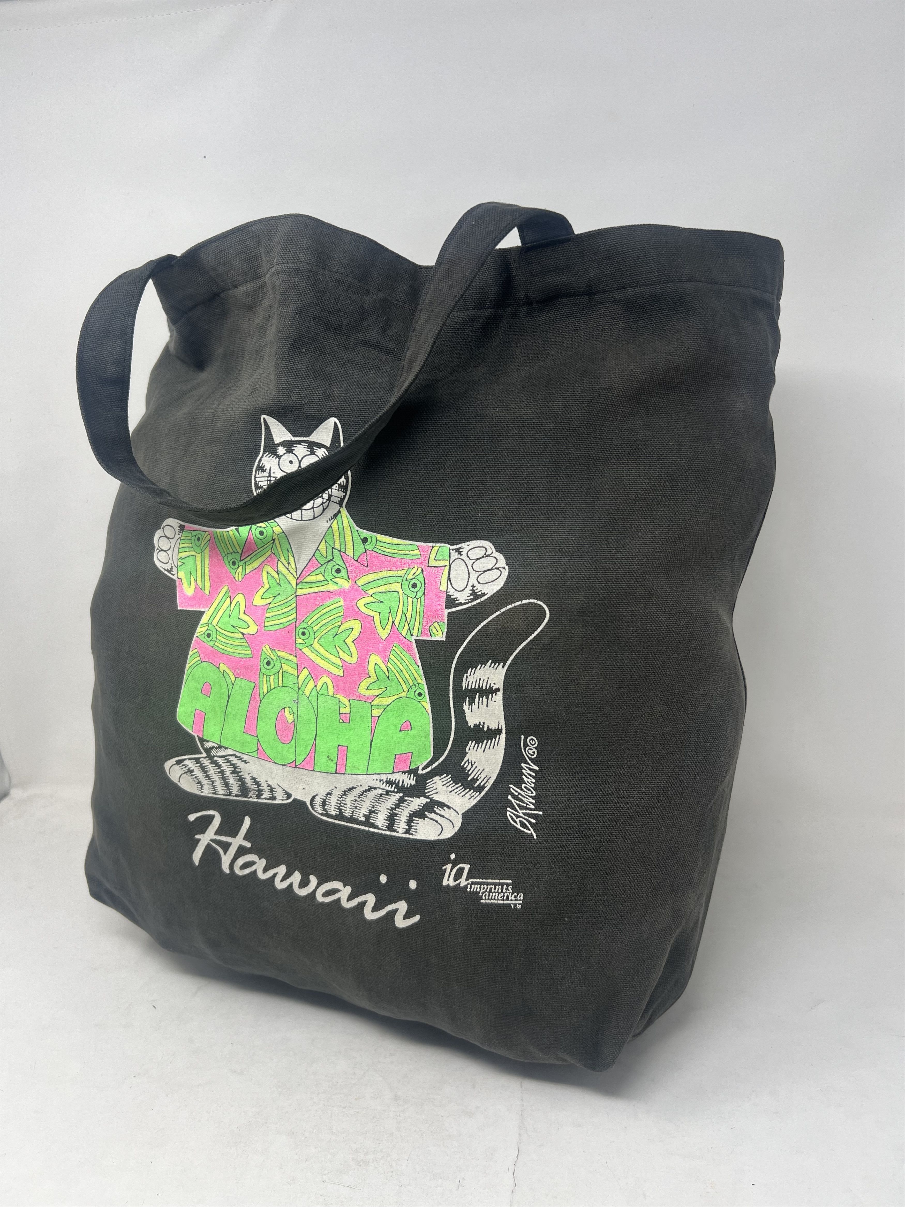Vintage Crazy Shirt Bkliban Cat Hawaii Tote Bag Size ONE SIZE - 2 Thumbnail